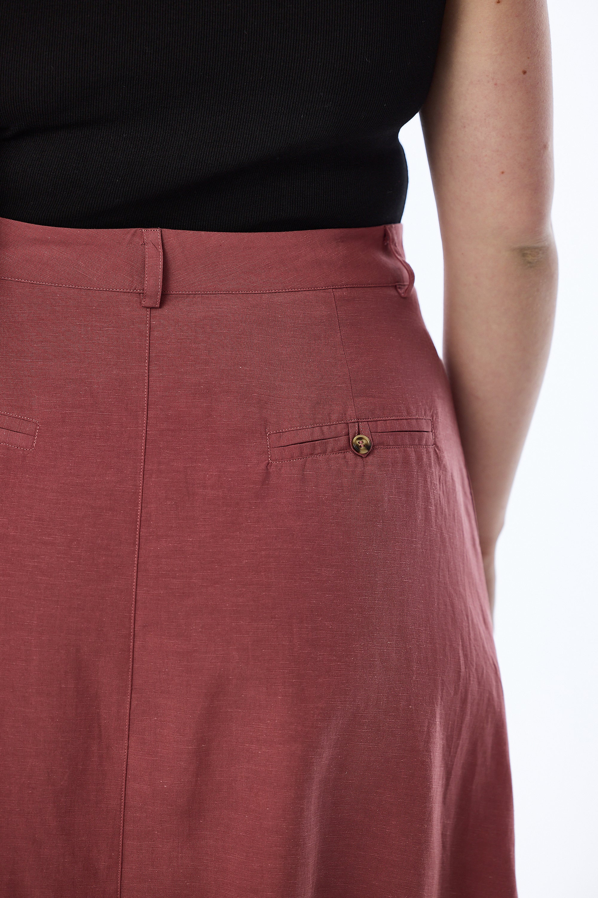 A-Line Midi Skirt - Cranberry - Image 9
