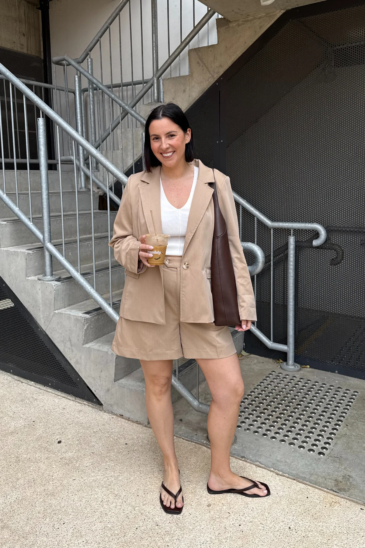 Adjustable Sleeve Blazer - Biscotti - Image 10