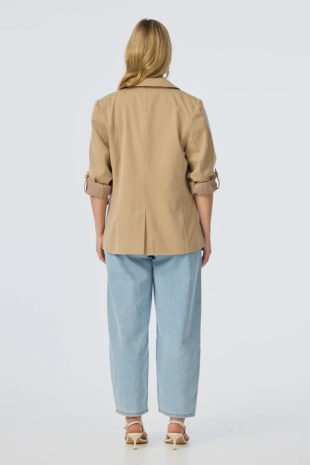 Adjustable Sleeve Blazer - Biscotti - Image 7
