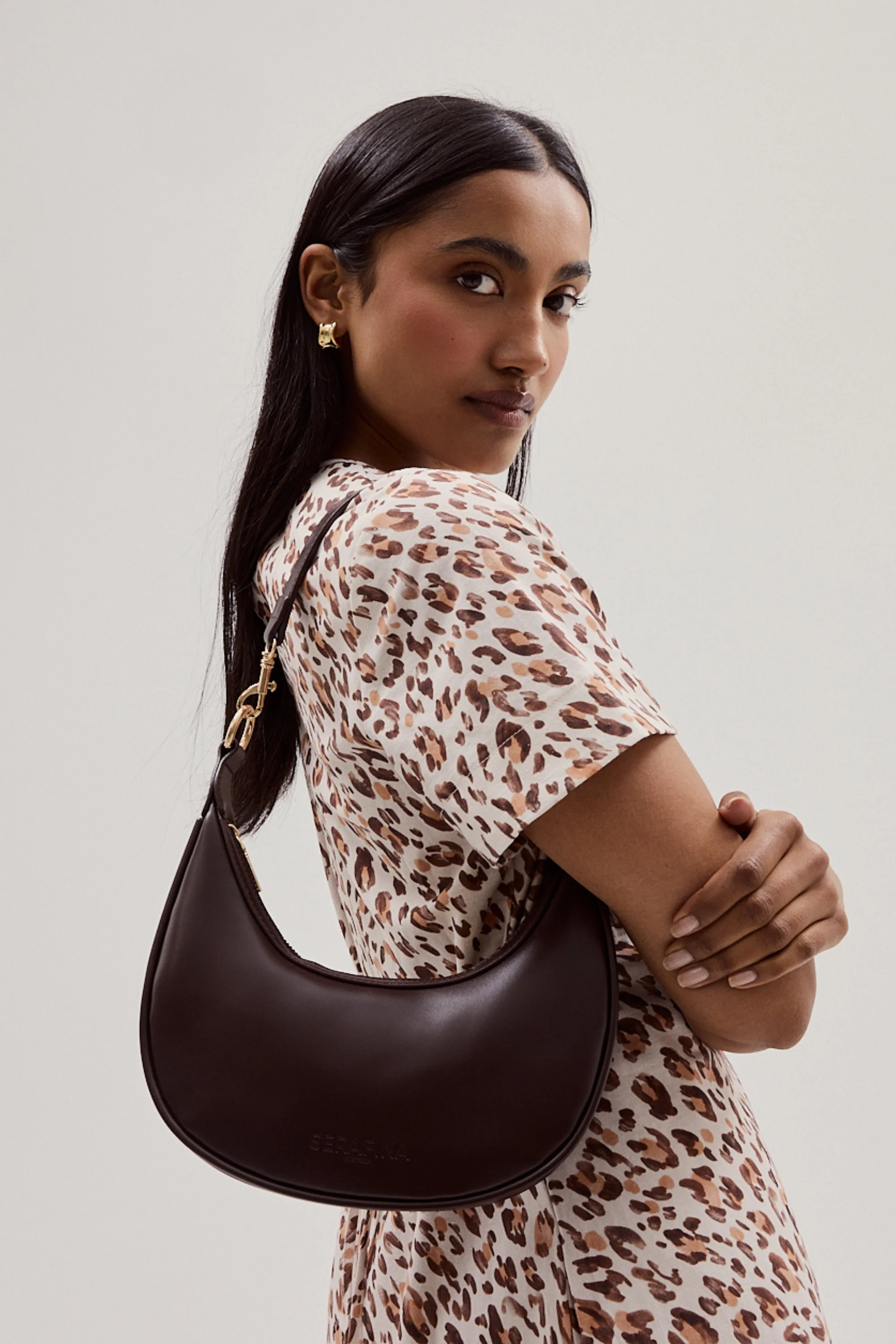 Crescent Shoulder Bag - Chocolate - Image 2