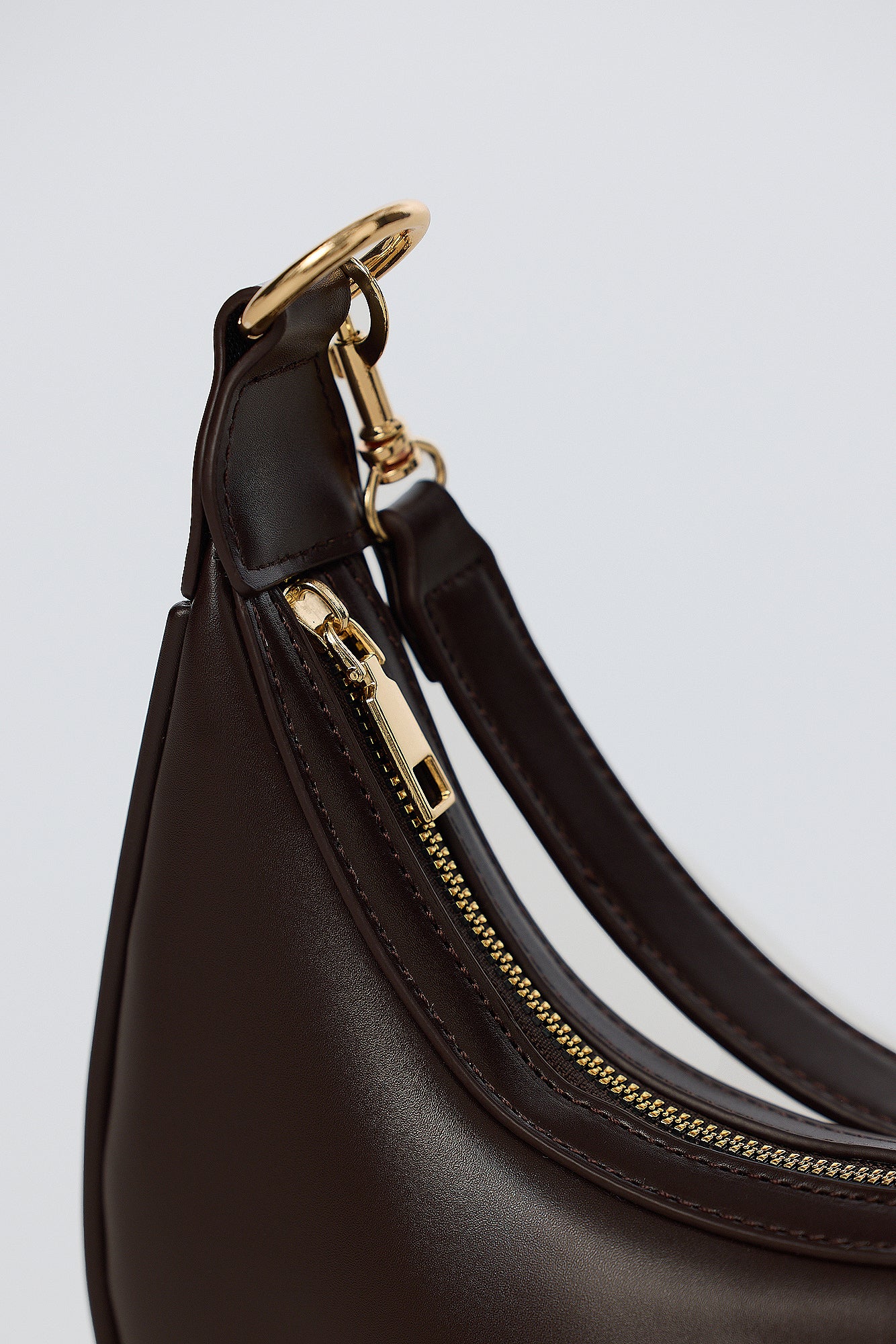Crescent Shoulder Bag - Chocolate - Image 3