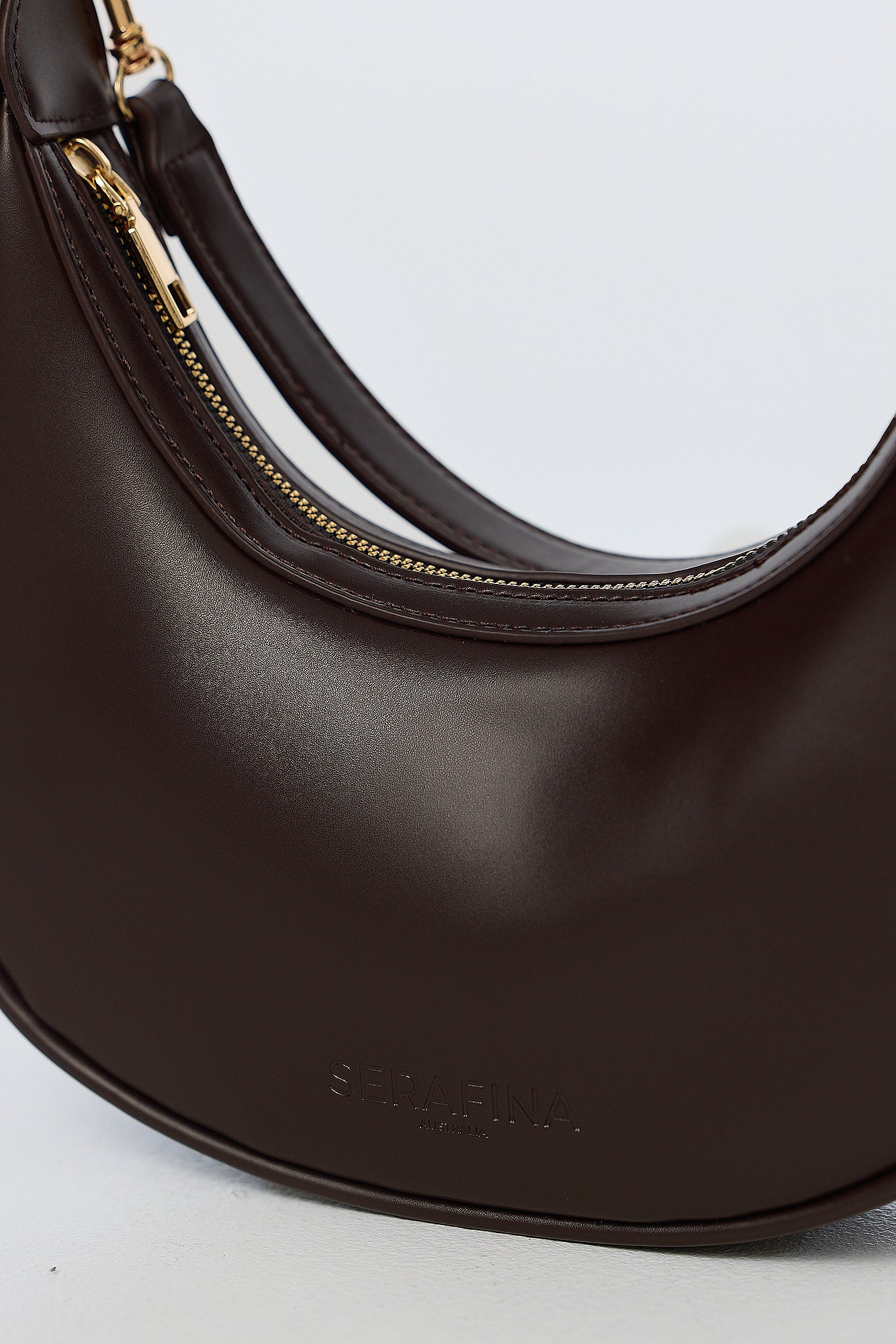 Crescent Shoulder Bag - Chocolate - Image 4