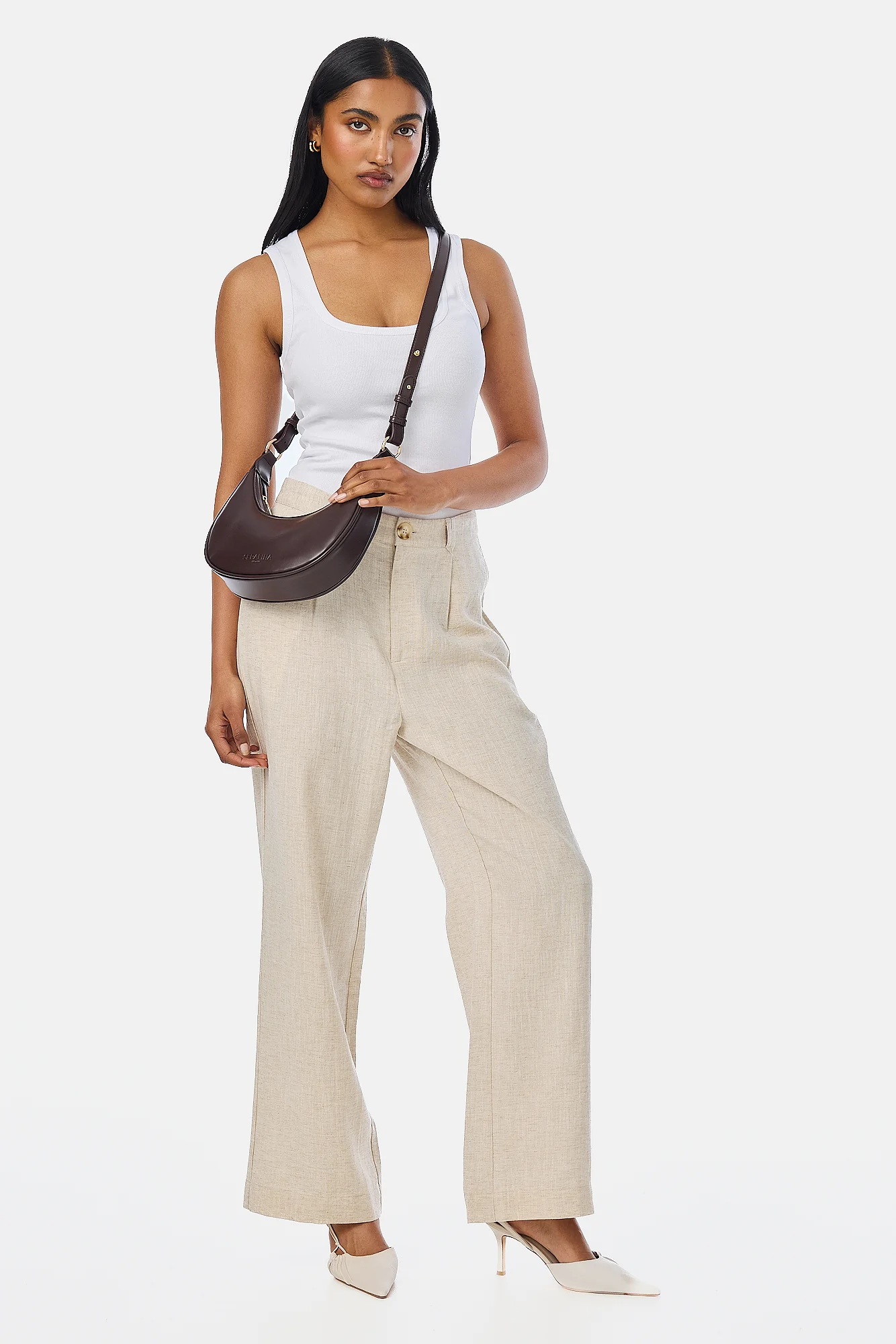 Crescent Shoulder Bag - Chocolate - Image 6