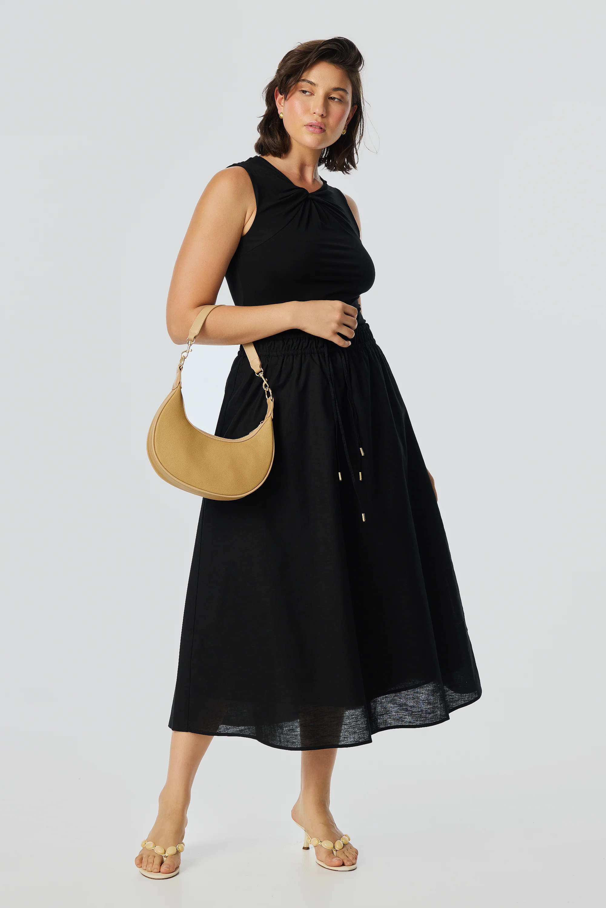 Crescent Shoulder Bag - Tan - Image 2