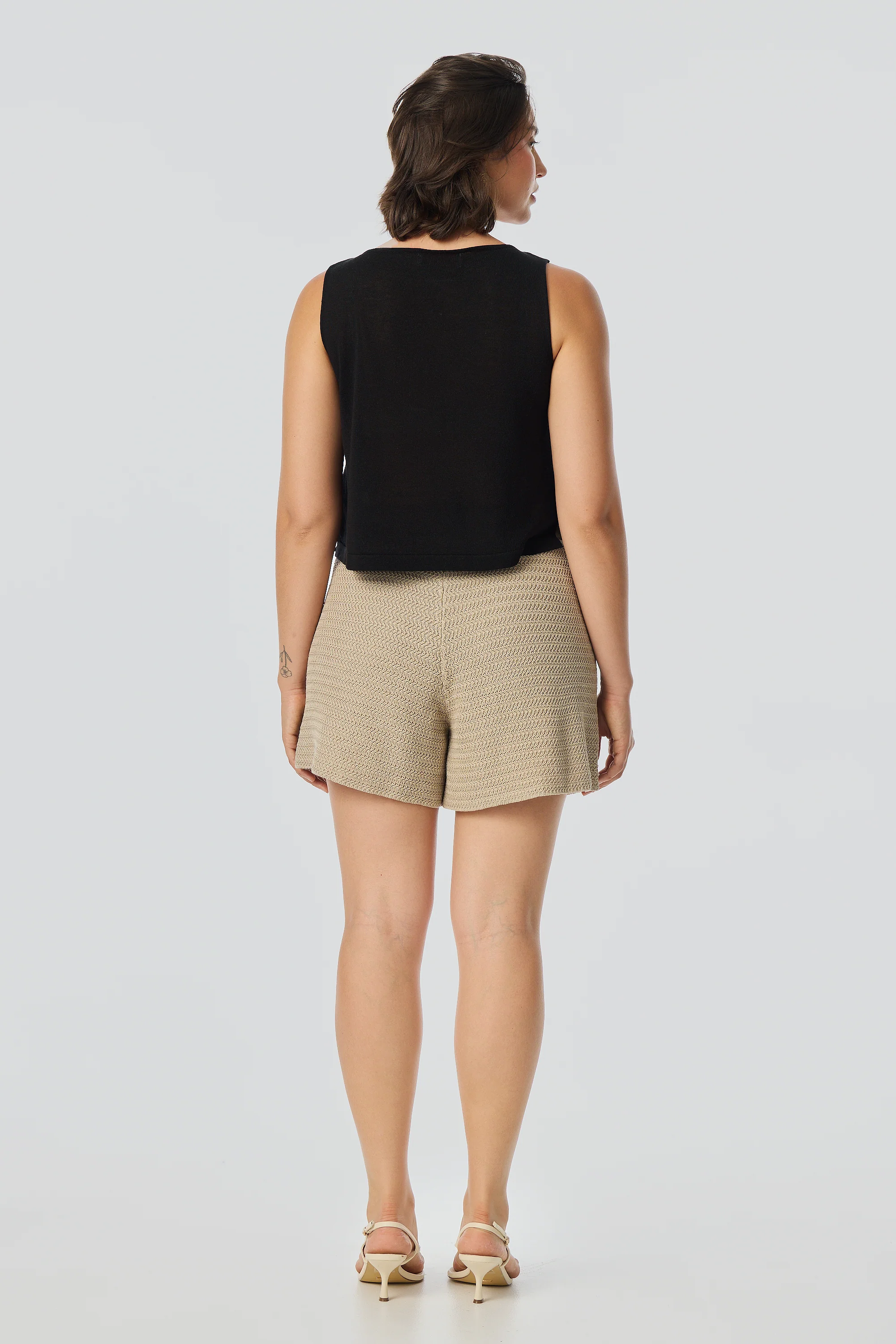 Crochet Boat Neck Tank - Black - Image 4