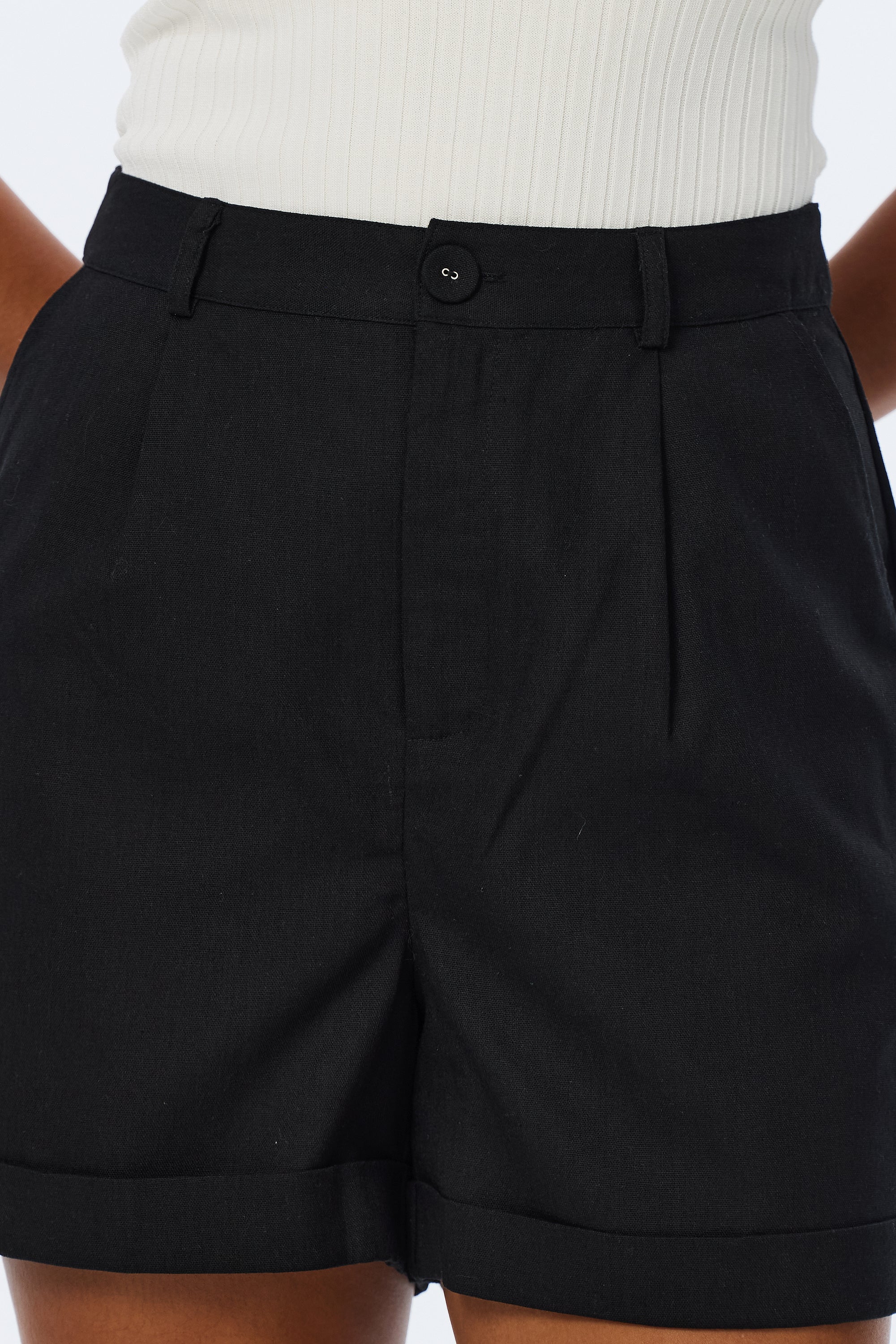 Cuffed Shorts - Black - Image 3