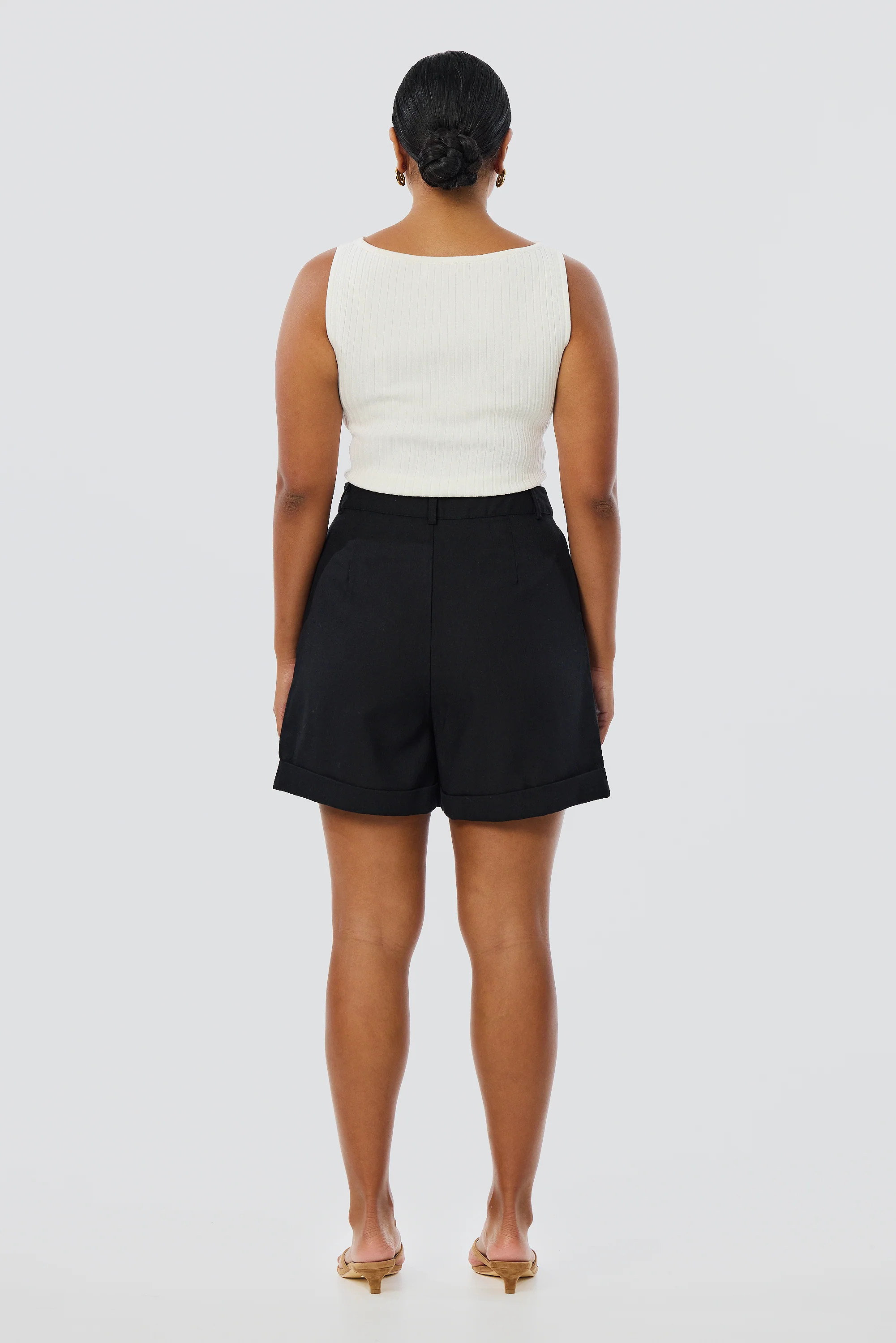 Cuffed Shorts - Black - Image 7