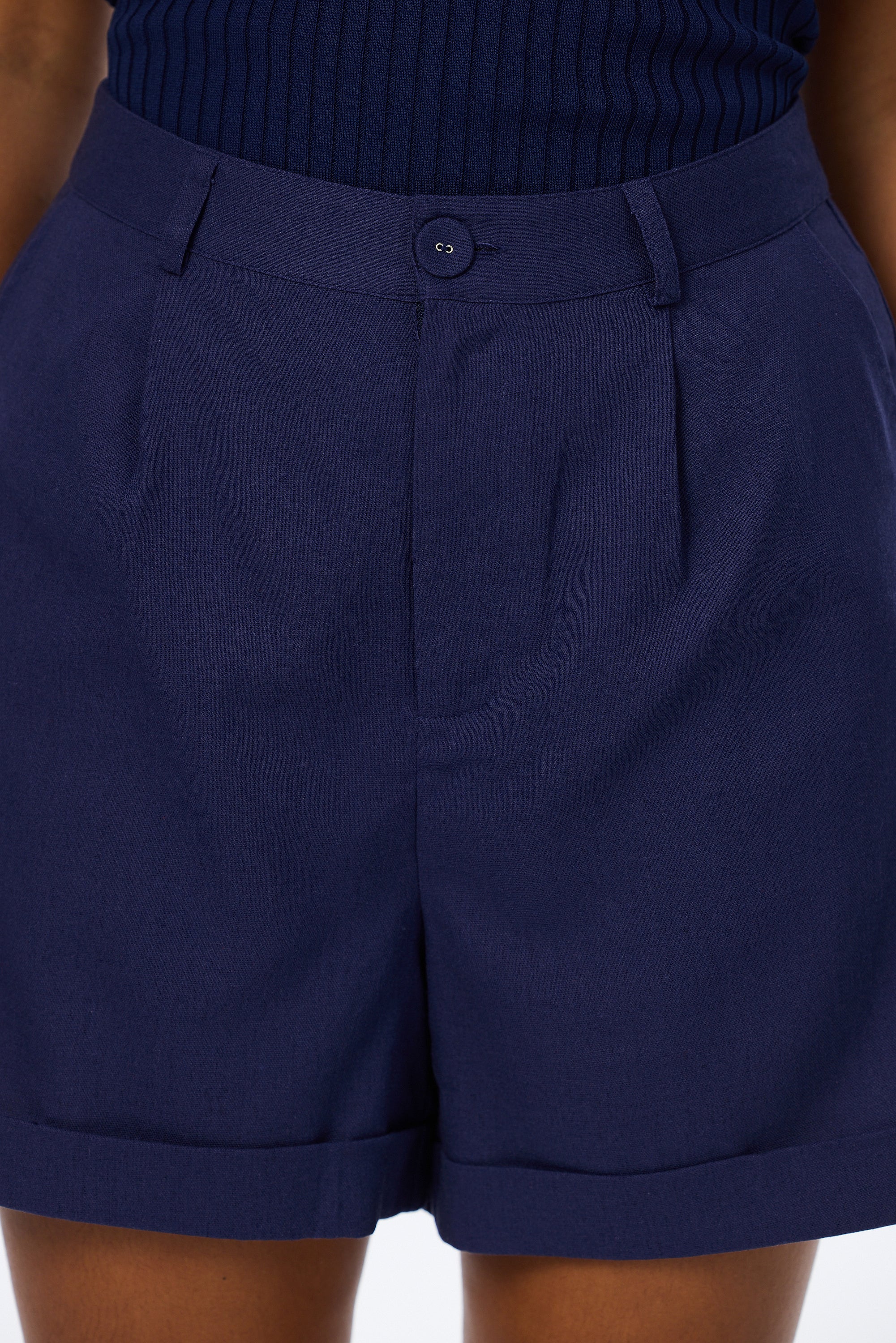 Cuffed Shorts - Indigo Blue - Image 5