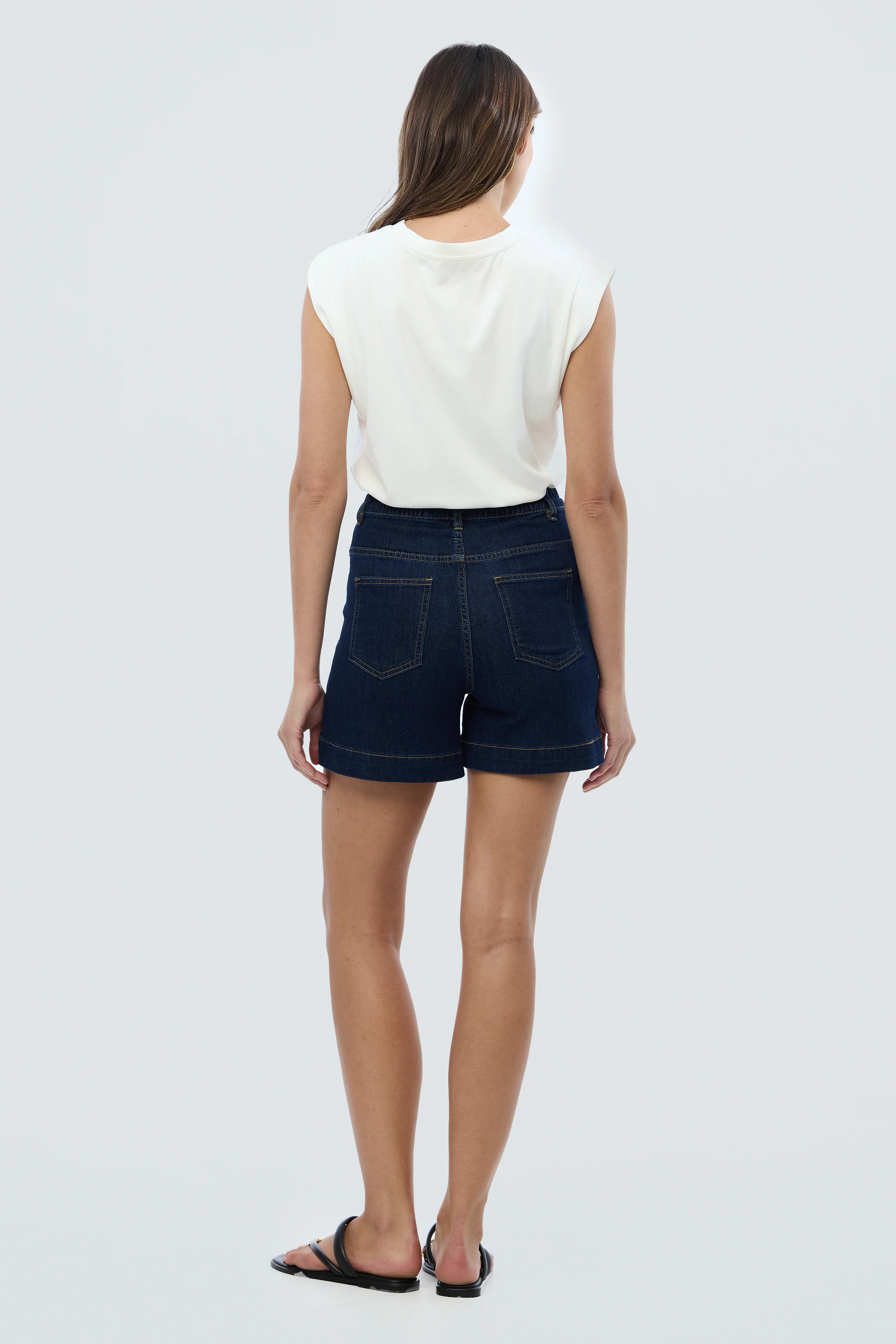 Denim Patch Pocket Shorts - Indigo - Image 5