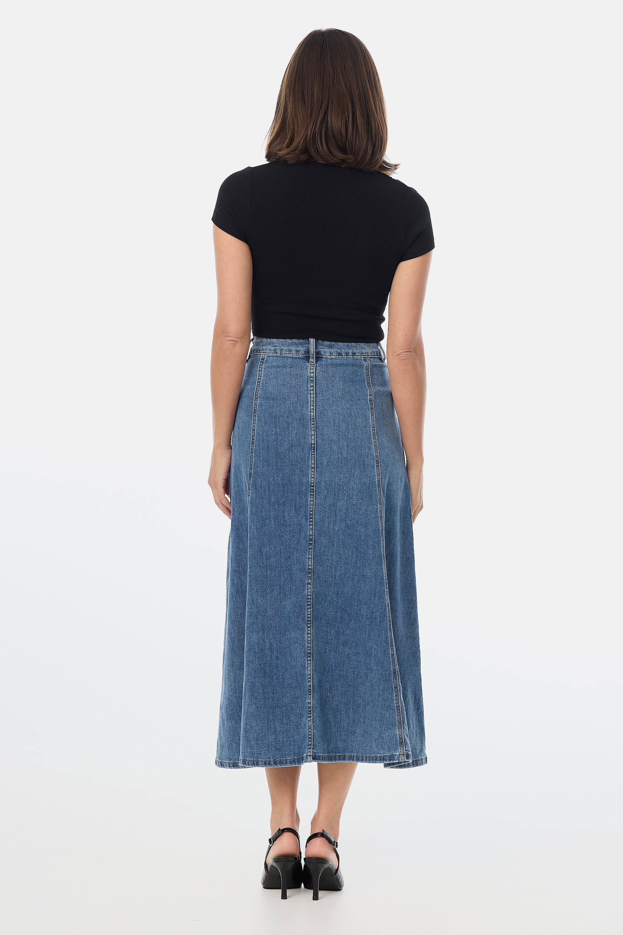 Denim Skirt - Mid Blue Wash - Image 4