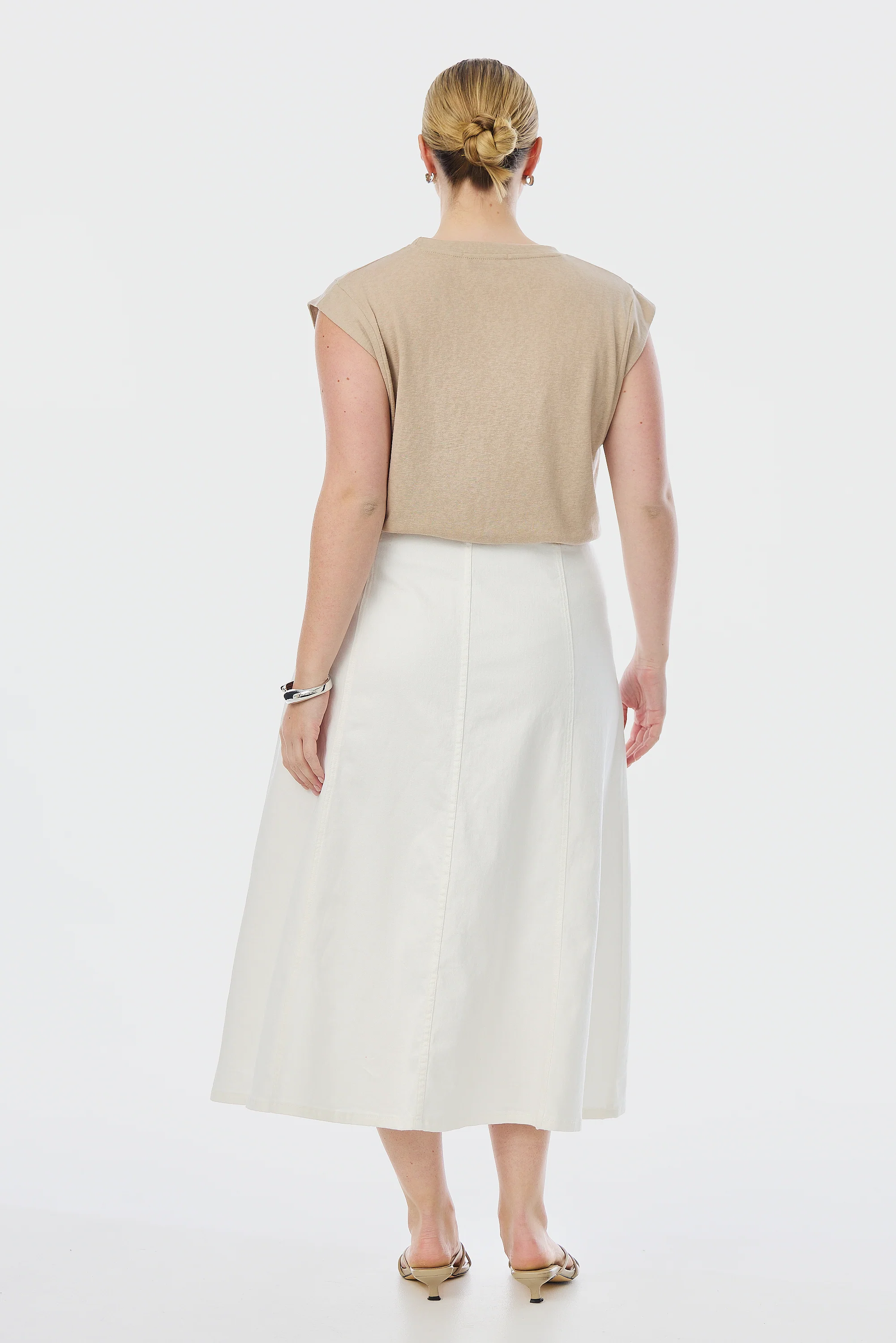 Denim Skirt - White - Image 6