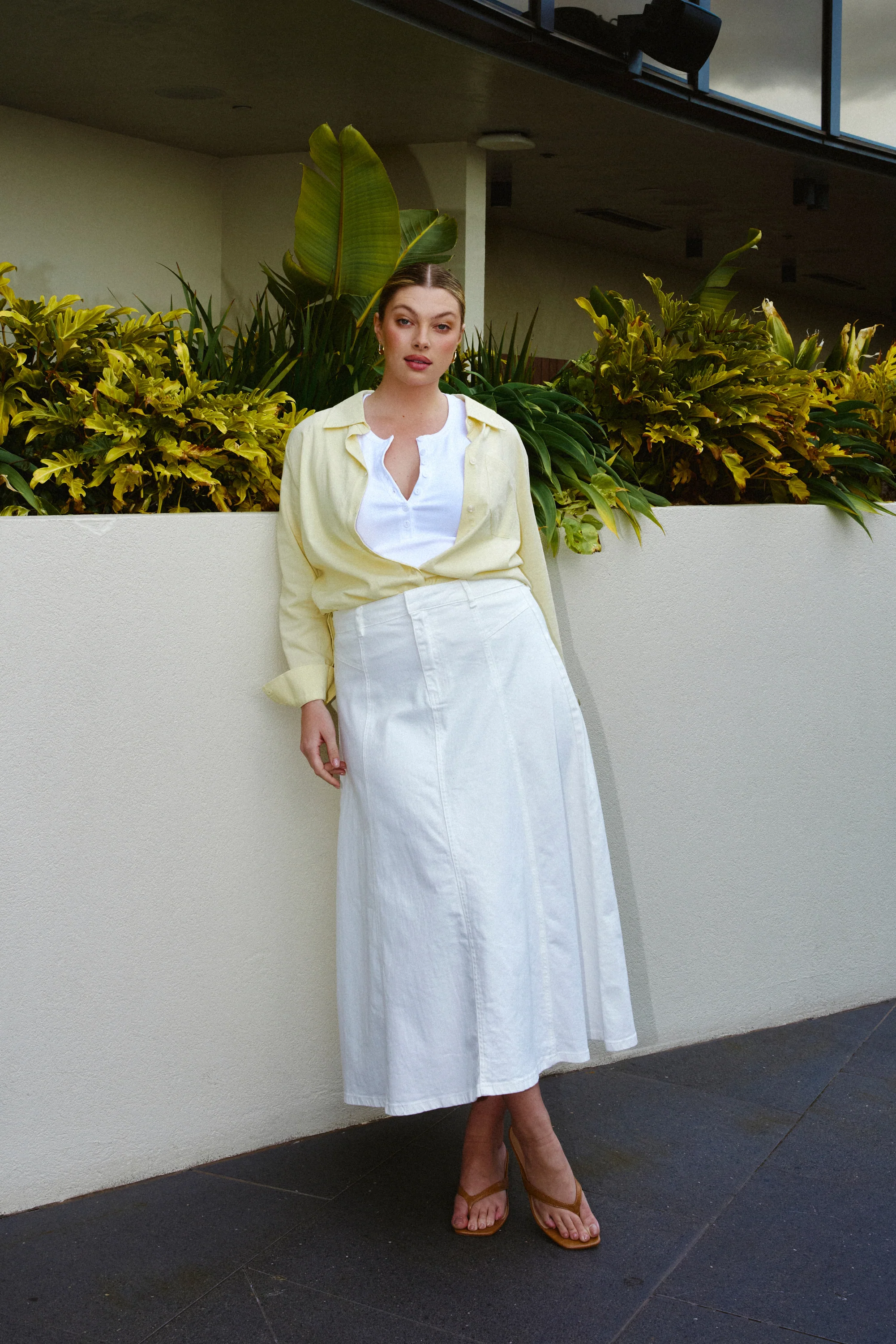 Denim Skirt - White - Image 7