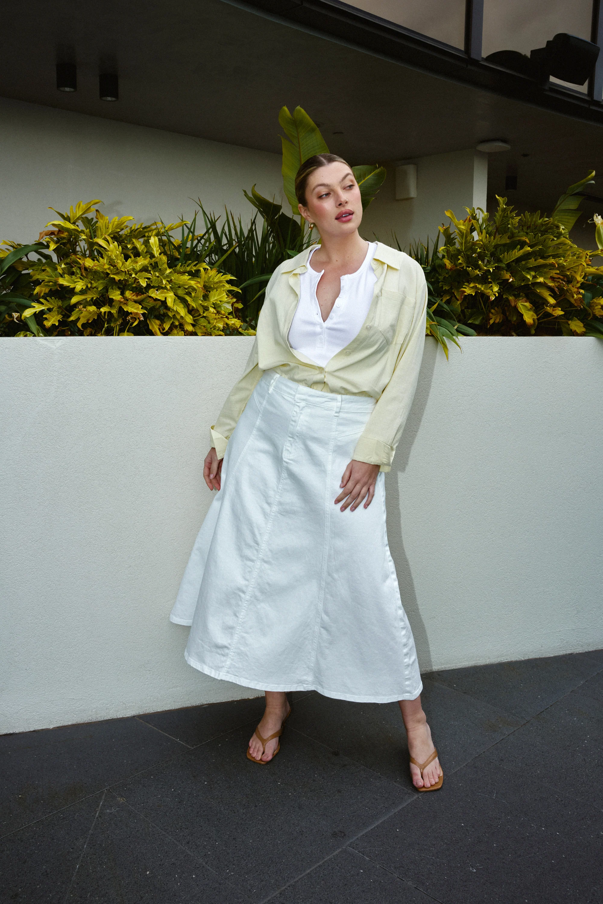 Denim Skirt - White - Image 8