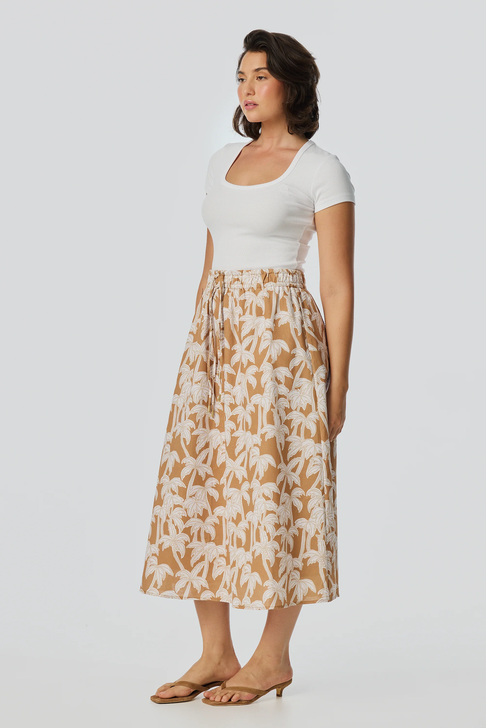 Gathered Maxi Skirt - Copper Palms - Image 6