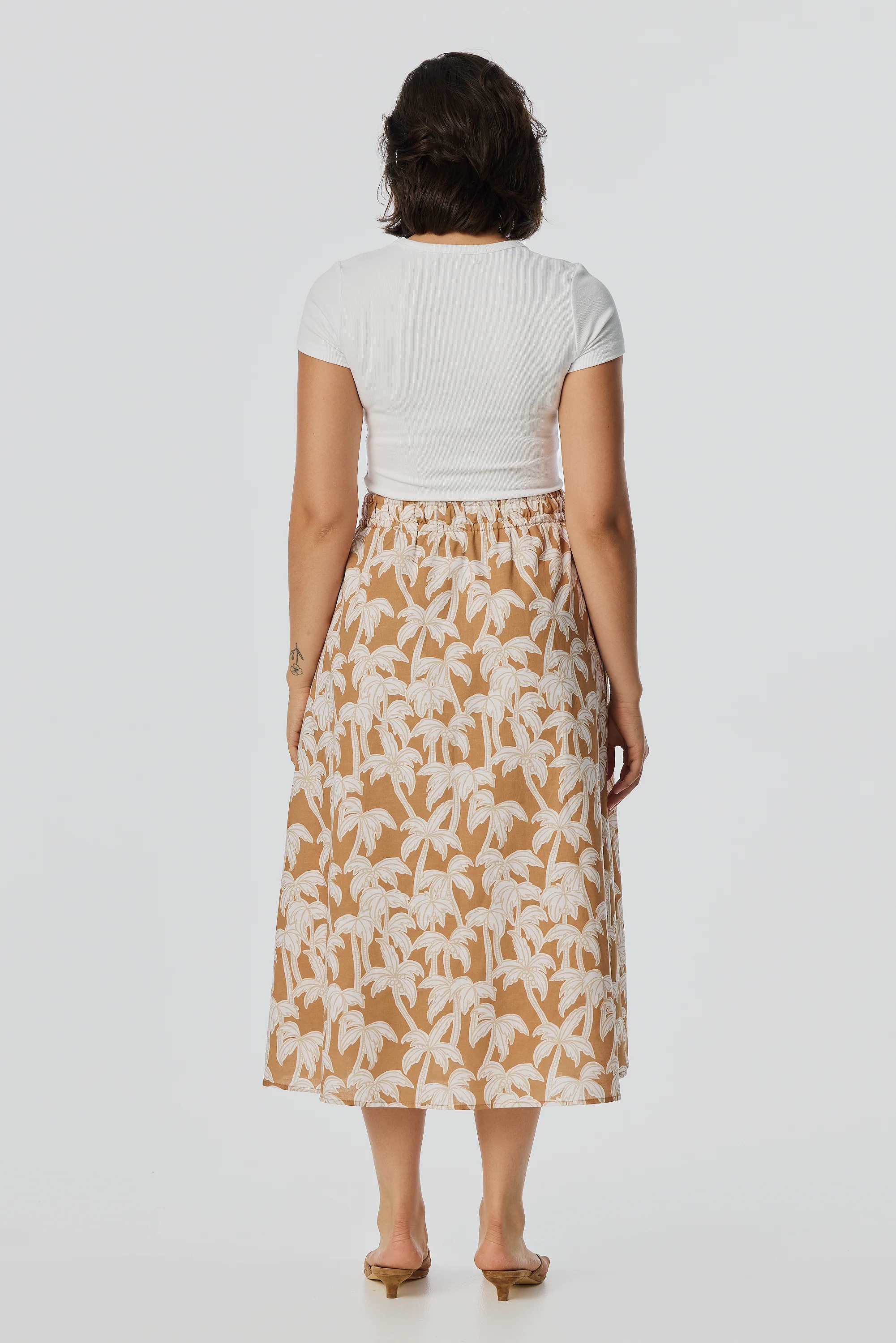 Gathered Maxi Skirt - Copper Palms - Image 7