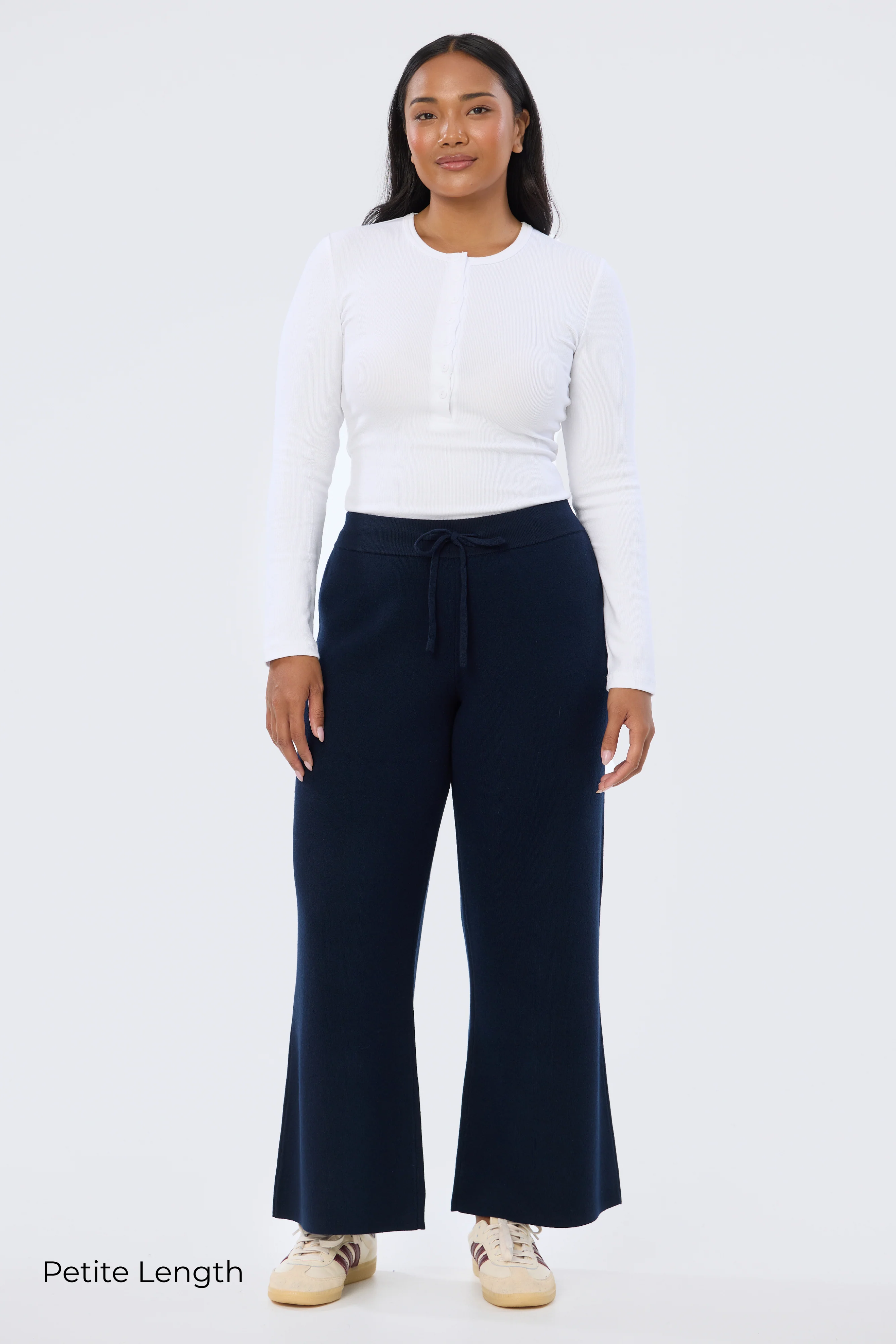 Knit Drawstring Pants - Navy - Image 4