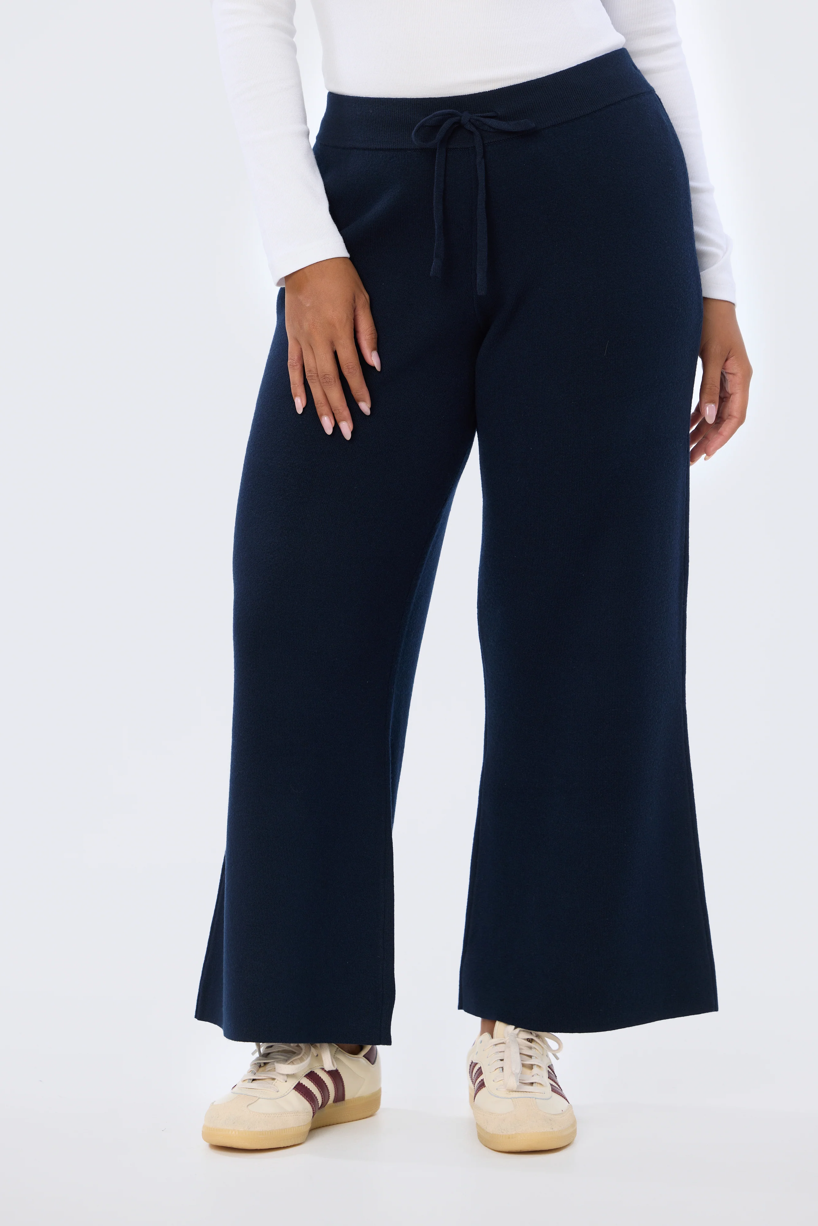 Knit Drawstring Pants - Navy - Image 5