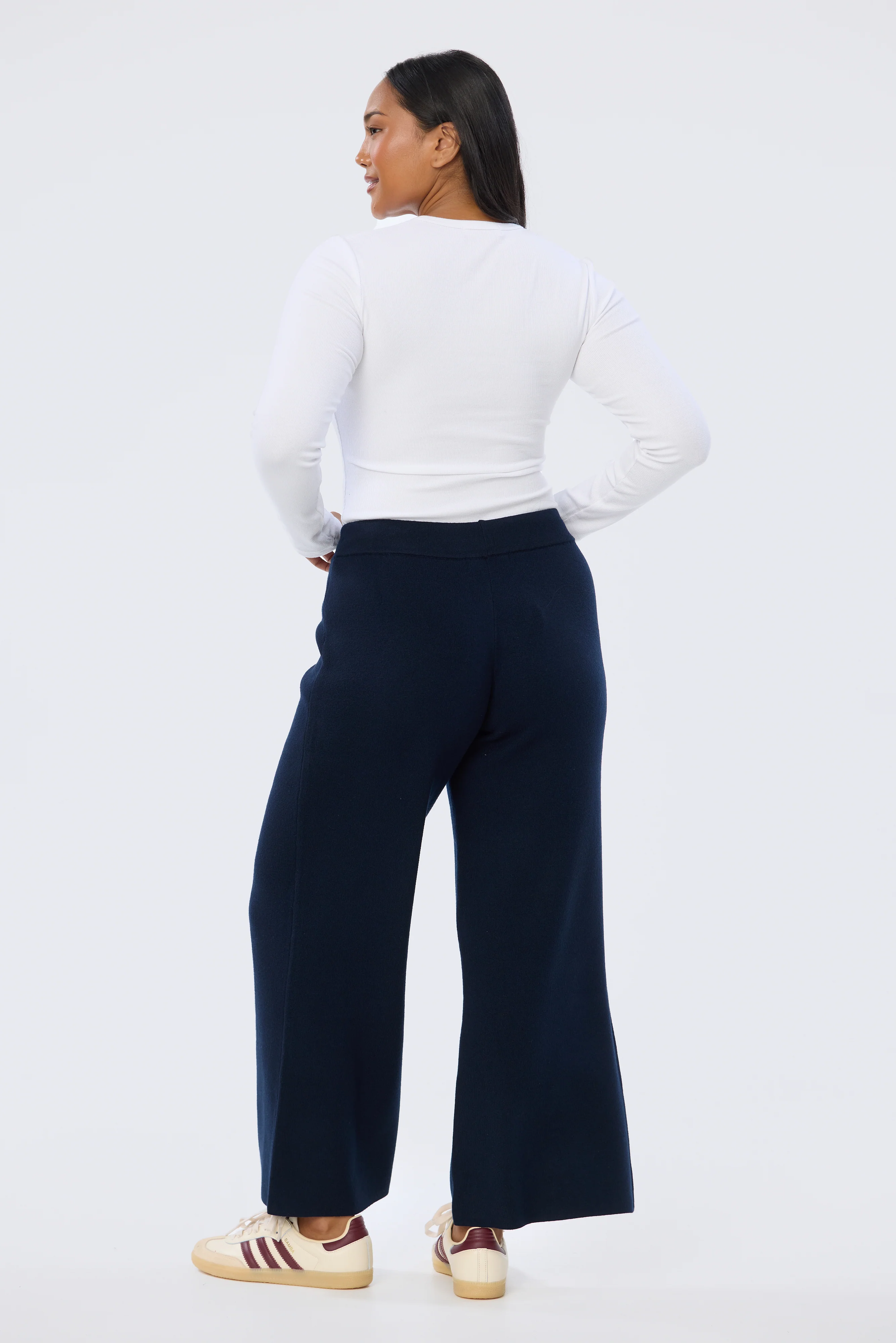 Knit Drawstring Pants - Navy - Image 6