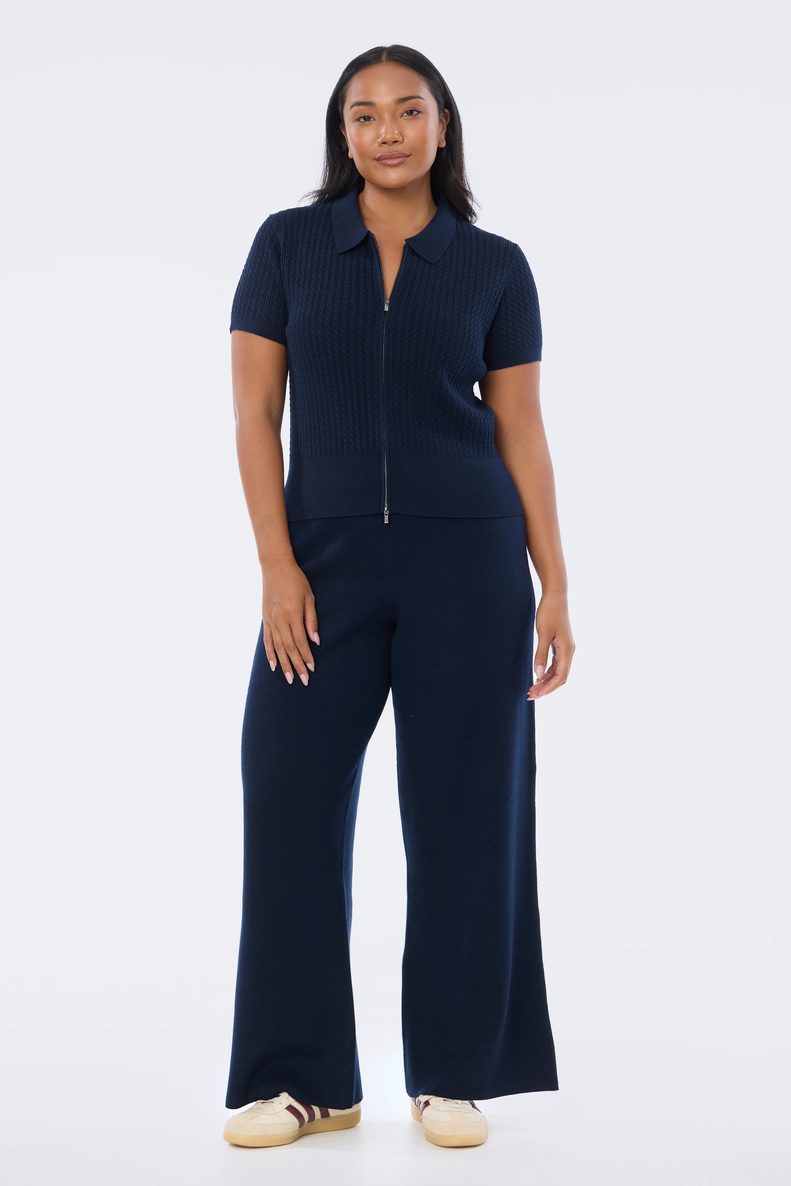 Knit Drawstring Pants - Navy - Image 9