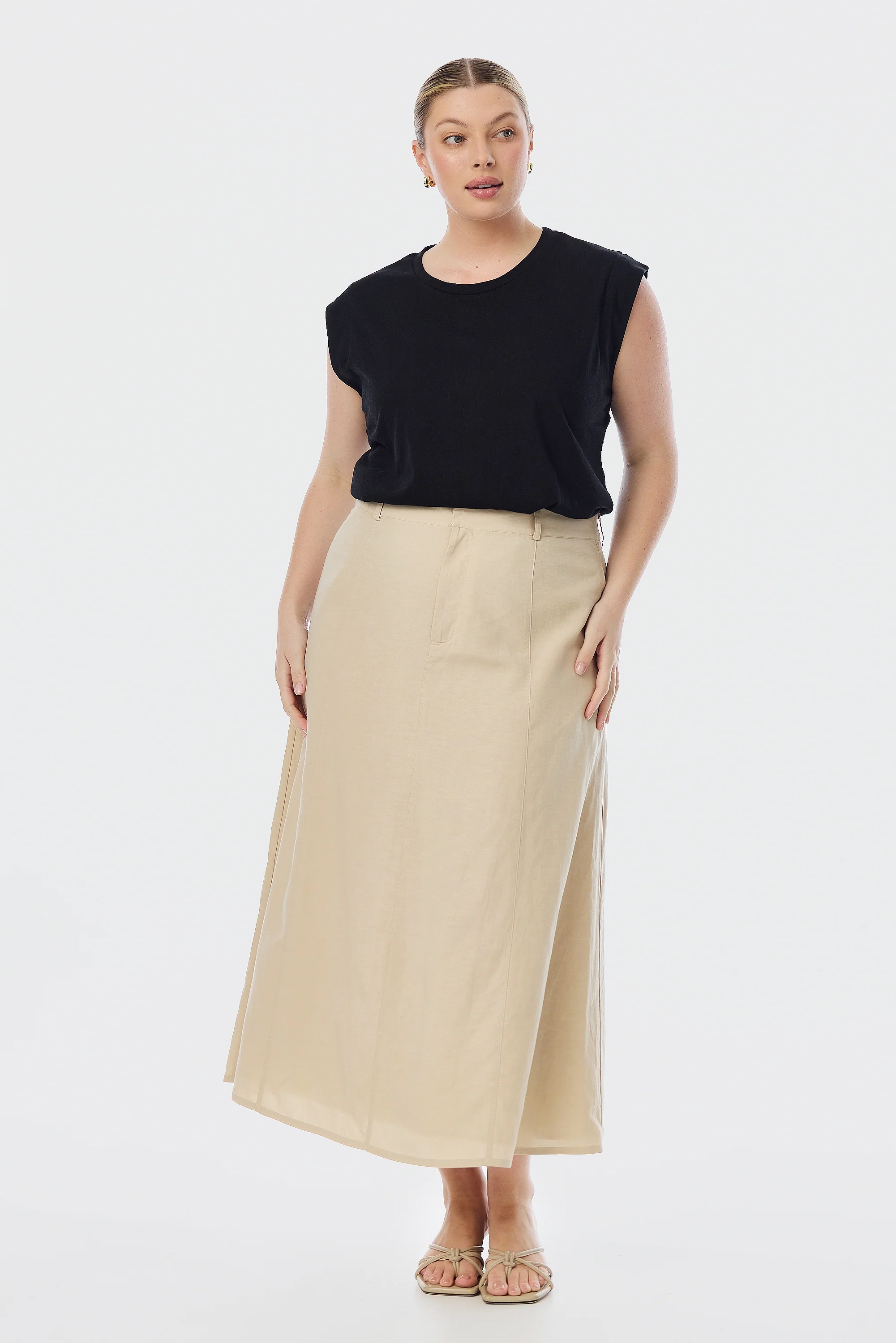 Lightweight Cap Sleeve Tank - Black - Image 4