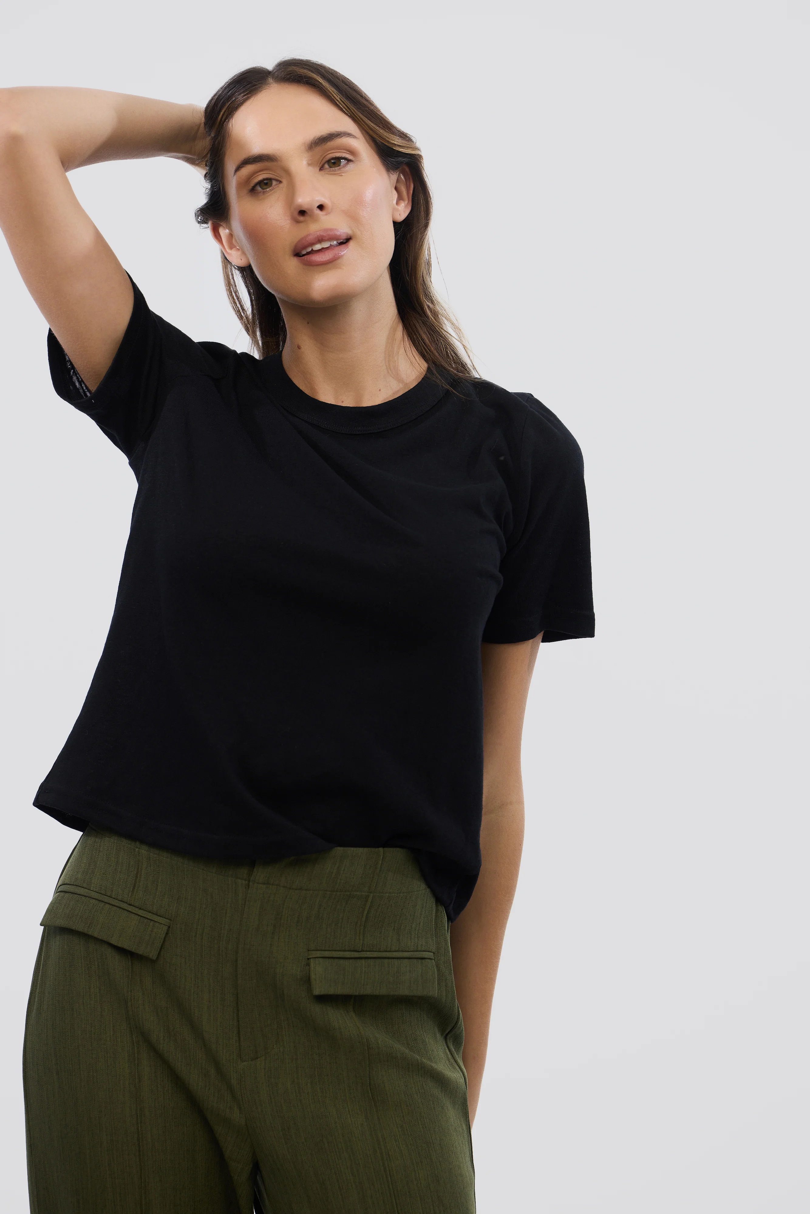 Lightweight Regular T-Shirt - Black - Image 8