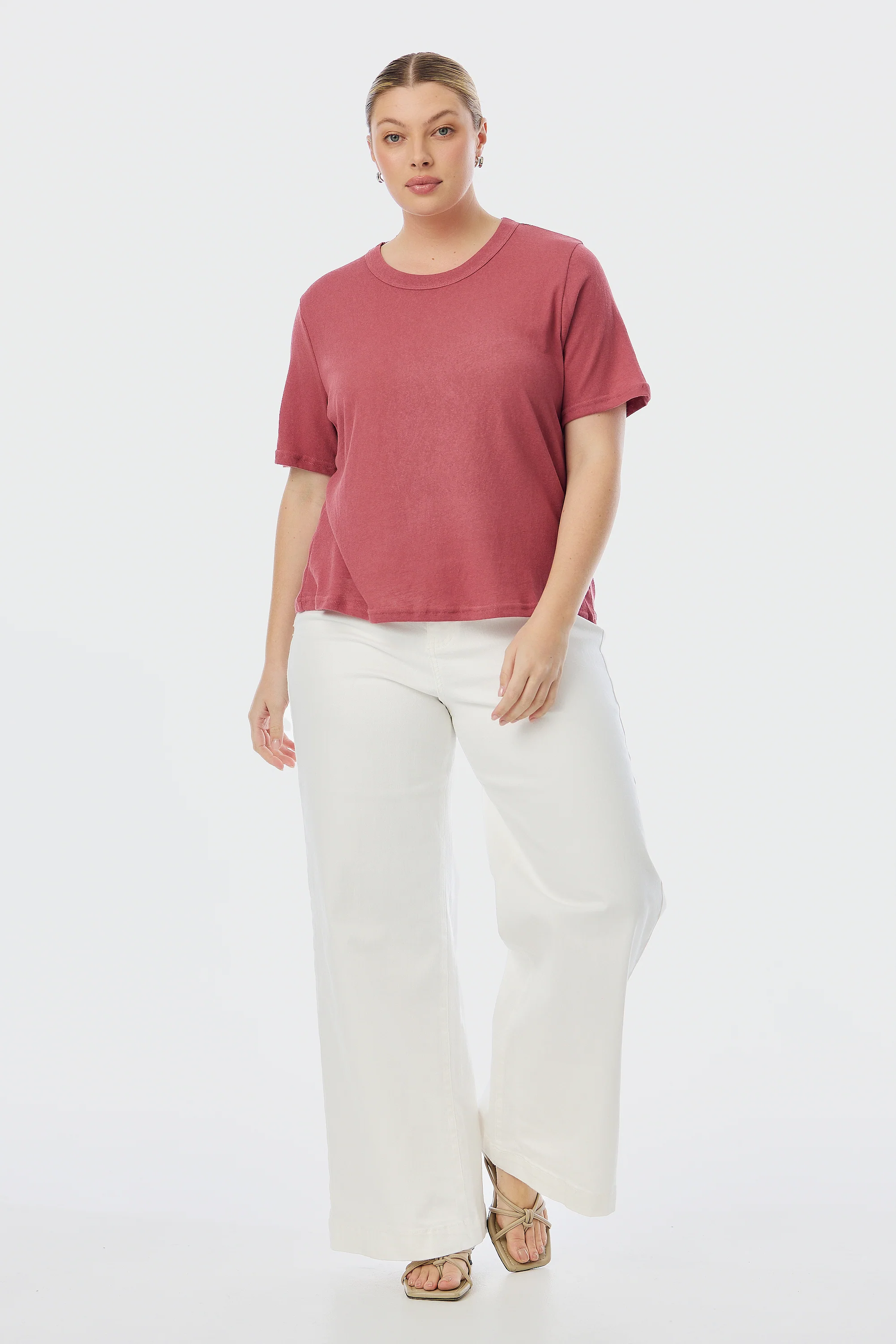 Lightweight Regular T-Shirt - Cranberry - Image 4