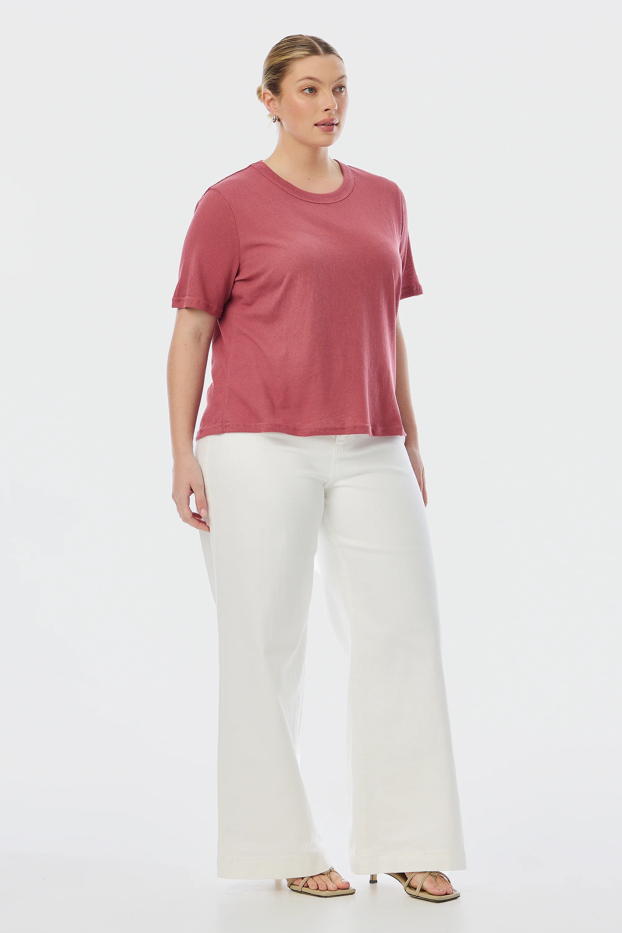 Lightweight Regular T-Shirt - Cranberry - Image 5