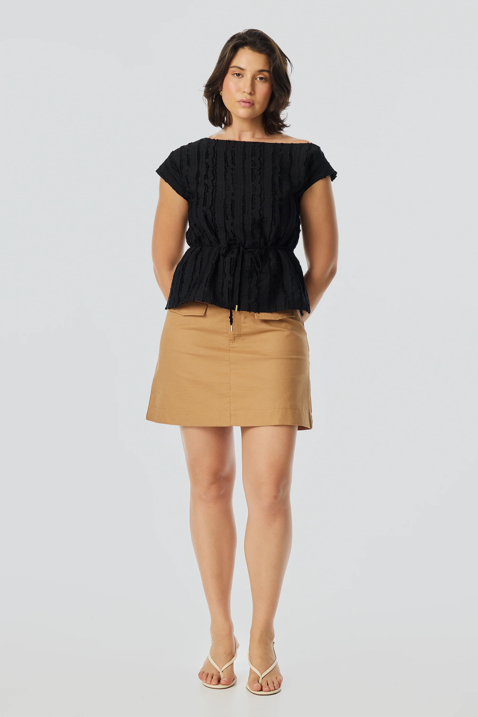 Off Shoulder Top - Black - Image 3