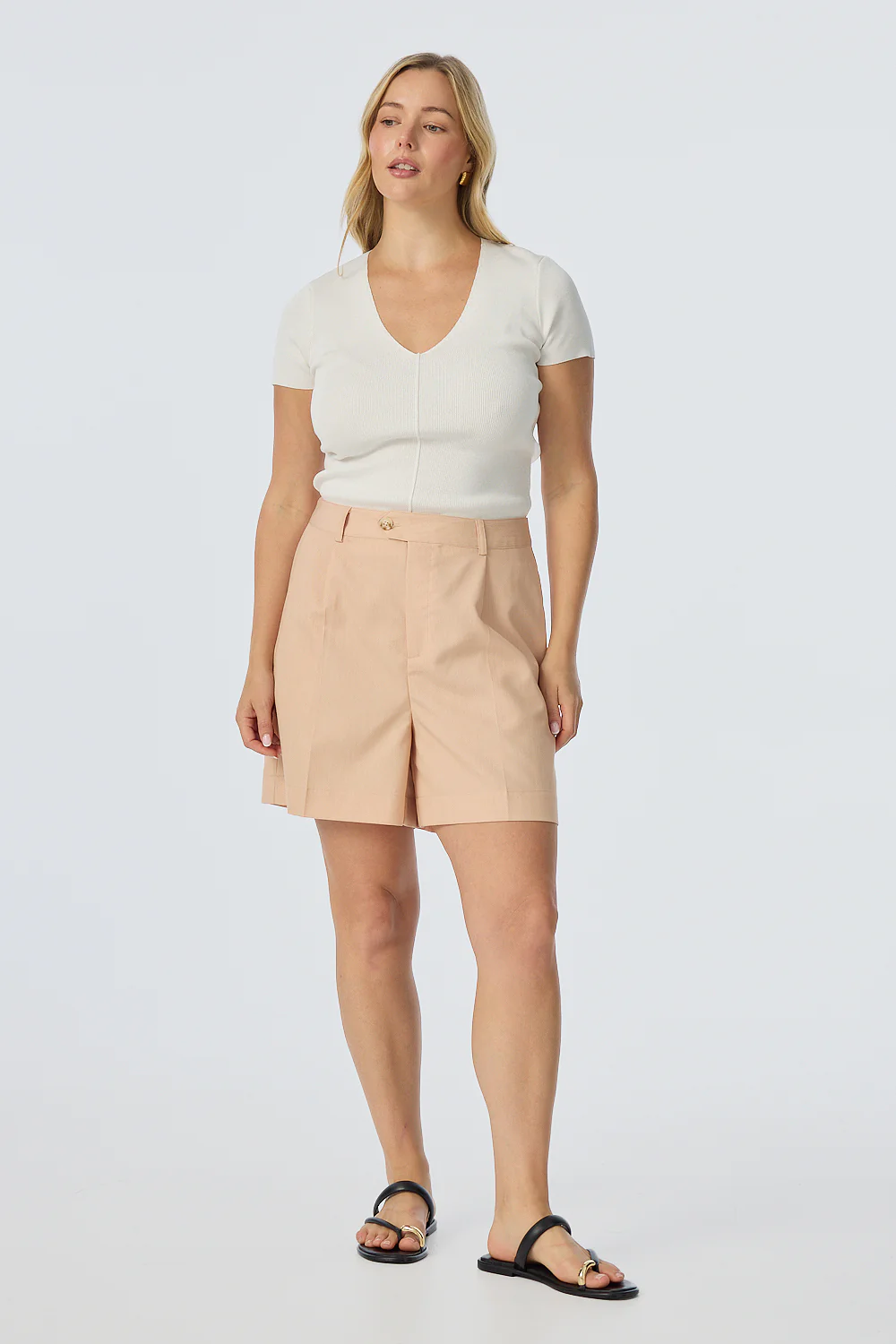 Pleat Front Shorts - Dusty Peach - Image 3