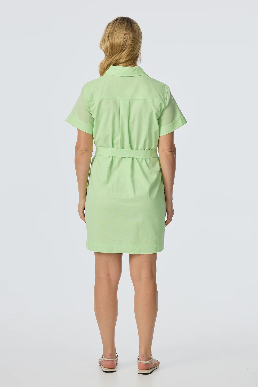 Pocket Shirt Mini Dress - Matcha - Image 5