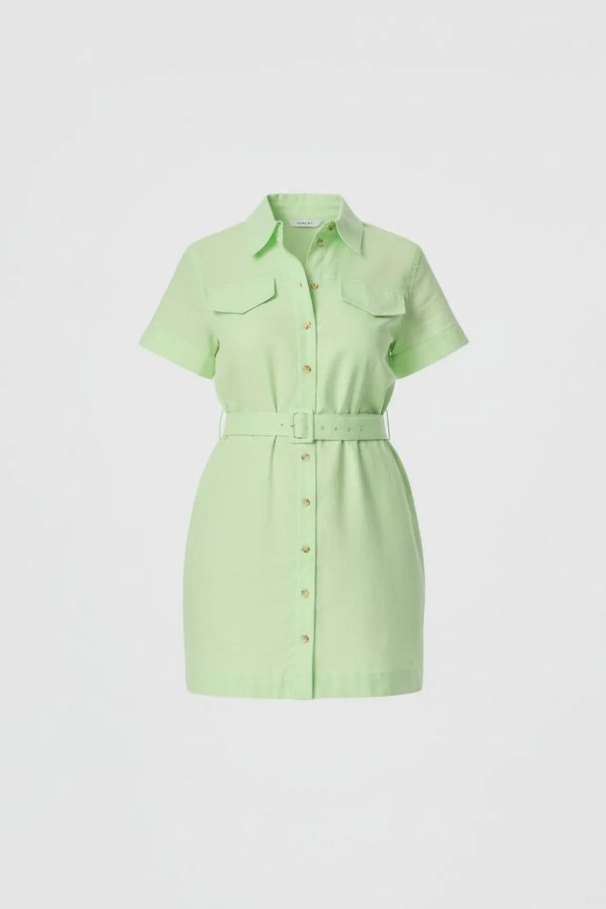 Pocket Shirt Mini Dress - Matcha - Image 6