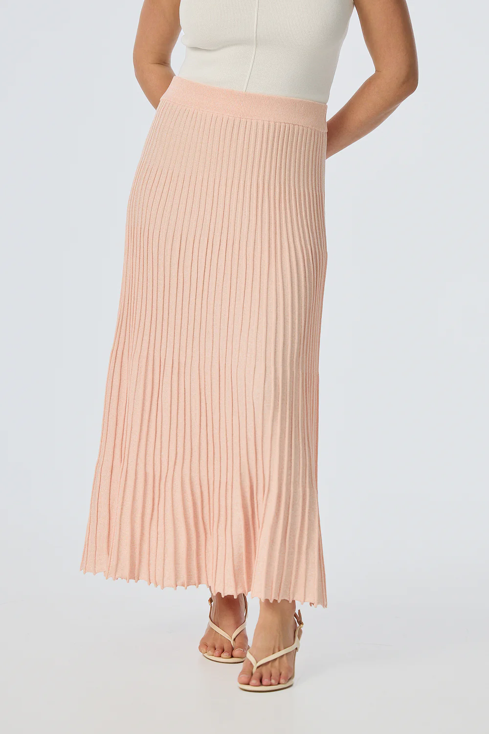 Rib Knit Skirt - Peach Marl - Image 3
