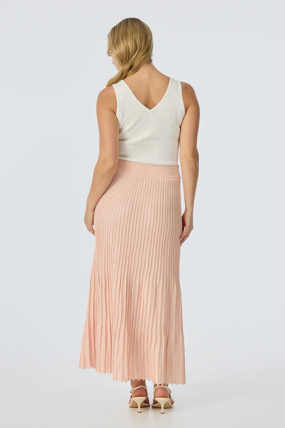 Rib Knit Skirt - Peach Marl - Image 6