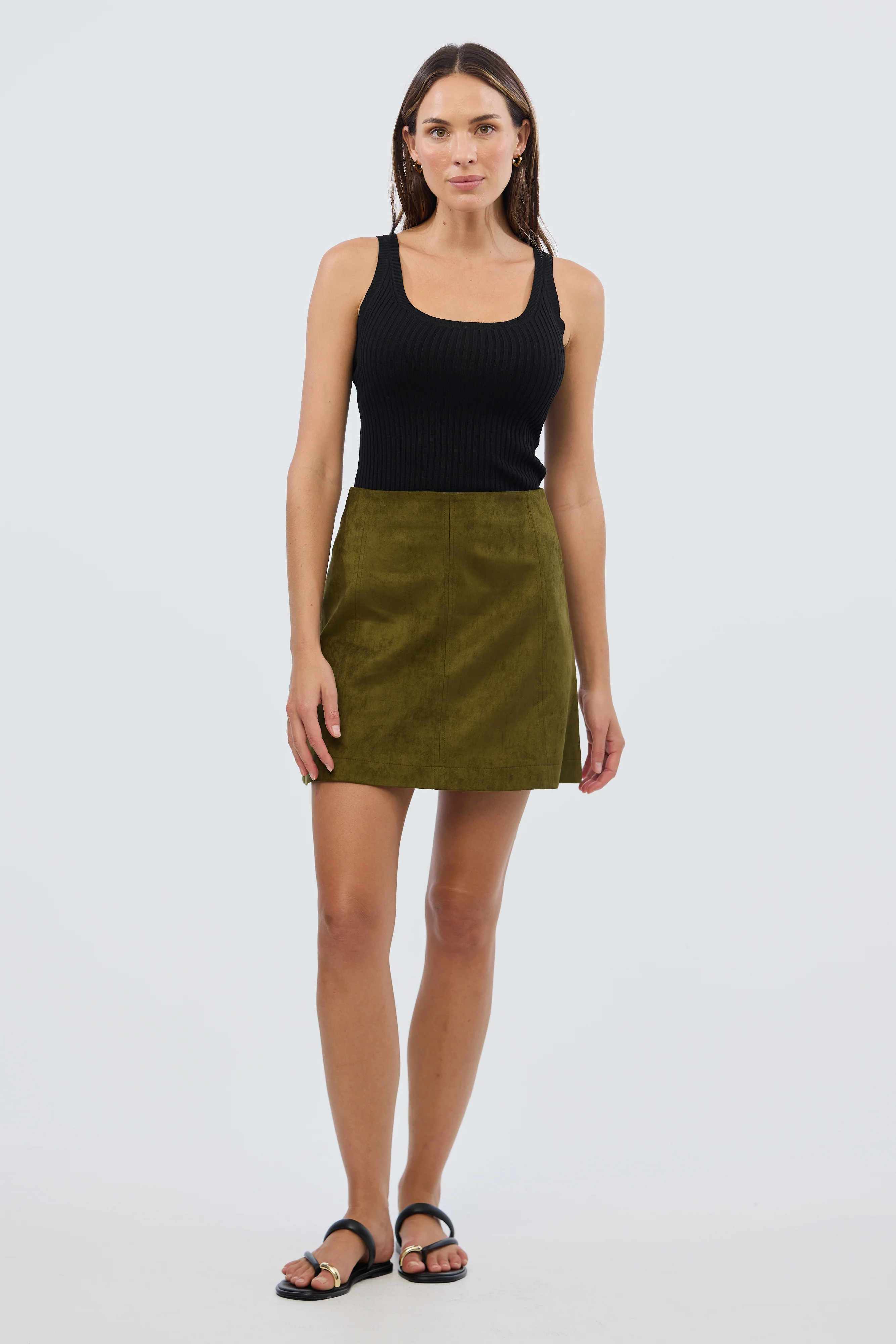 Scoop Neck Knit Tank - Black - Image 7
