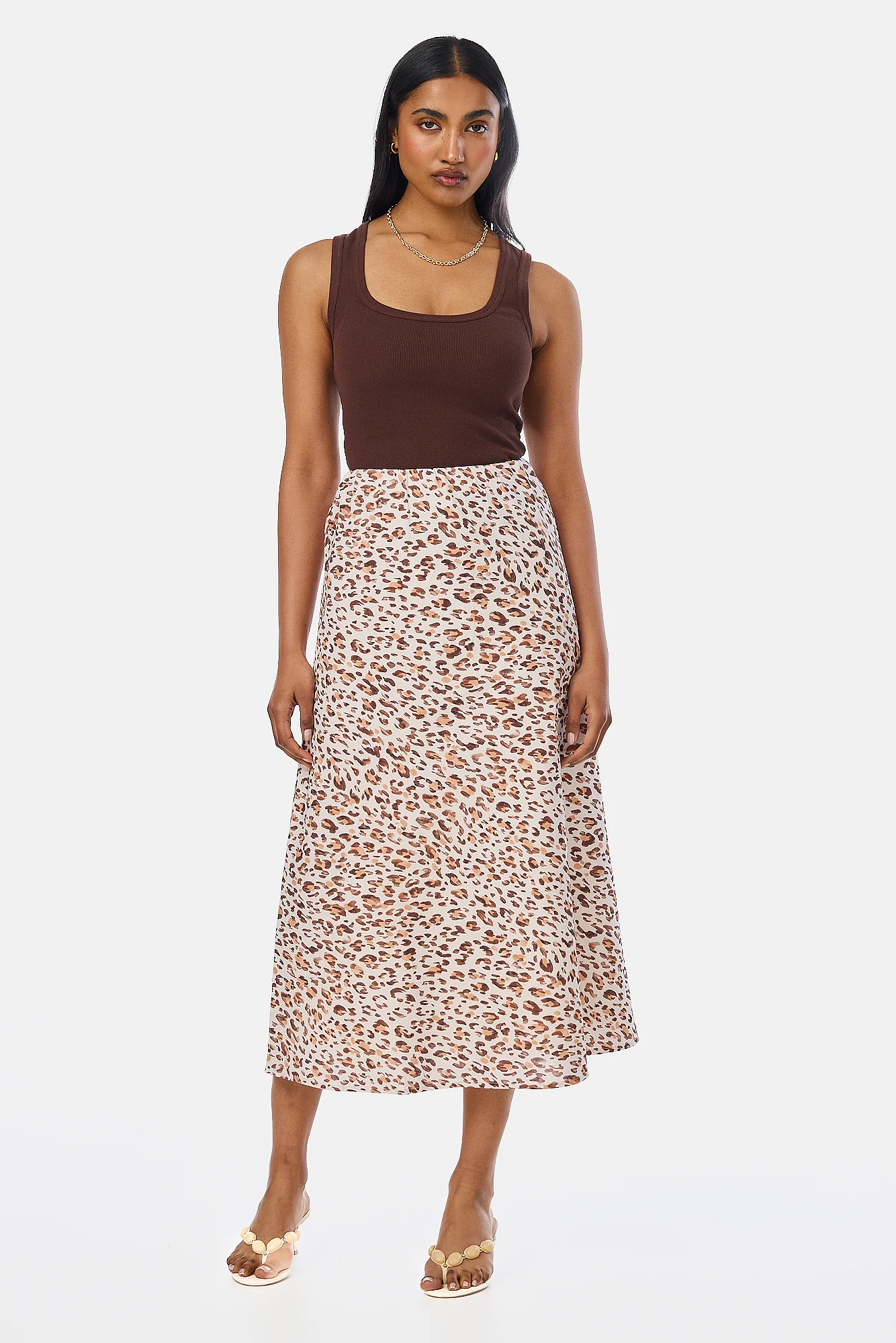 Scoop Neck Ribbed Tank - Espresso - Image 3