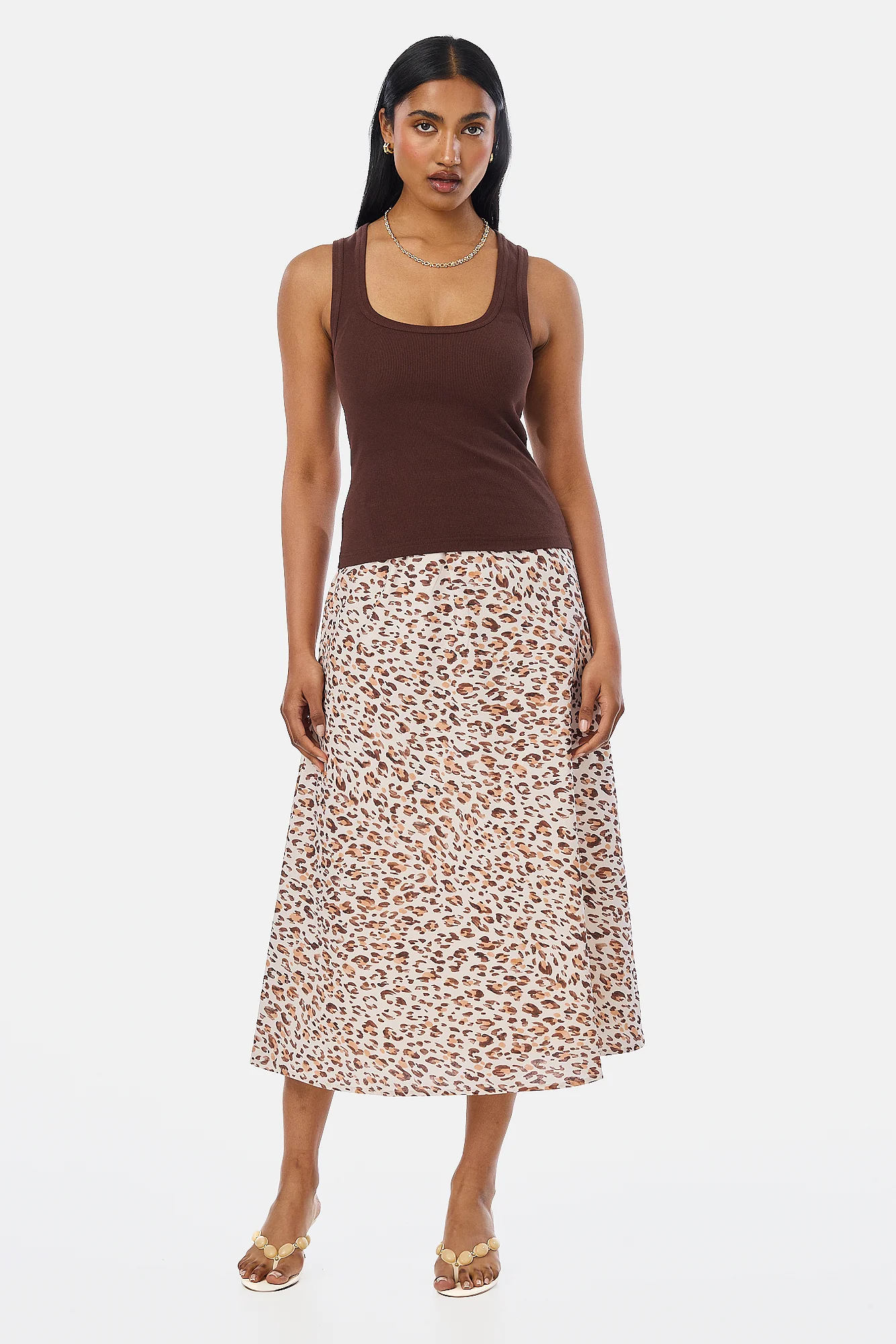 Scoop Neck Ribbed Tank - Espresso - Image 6