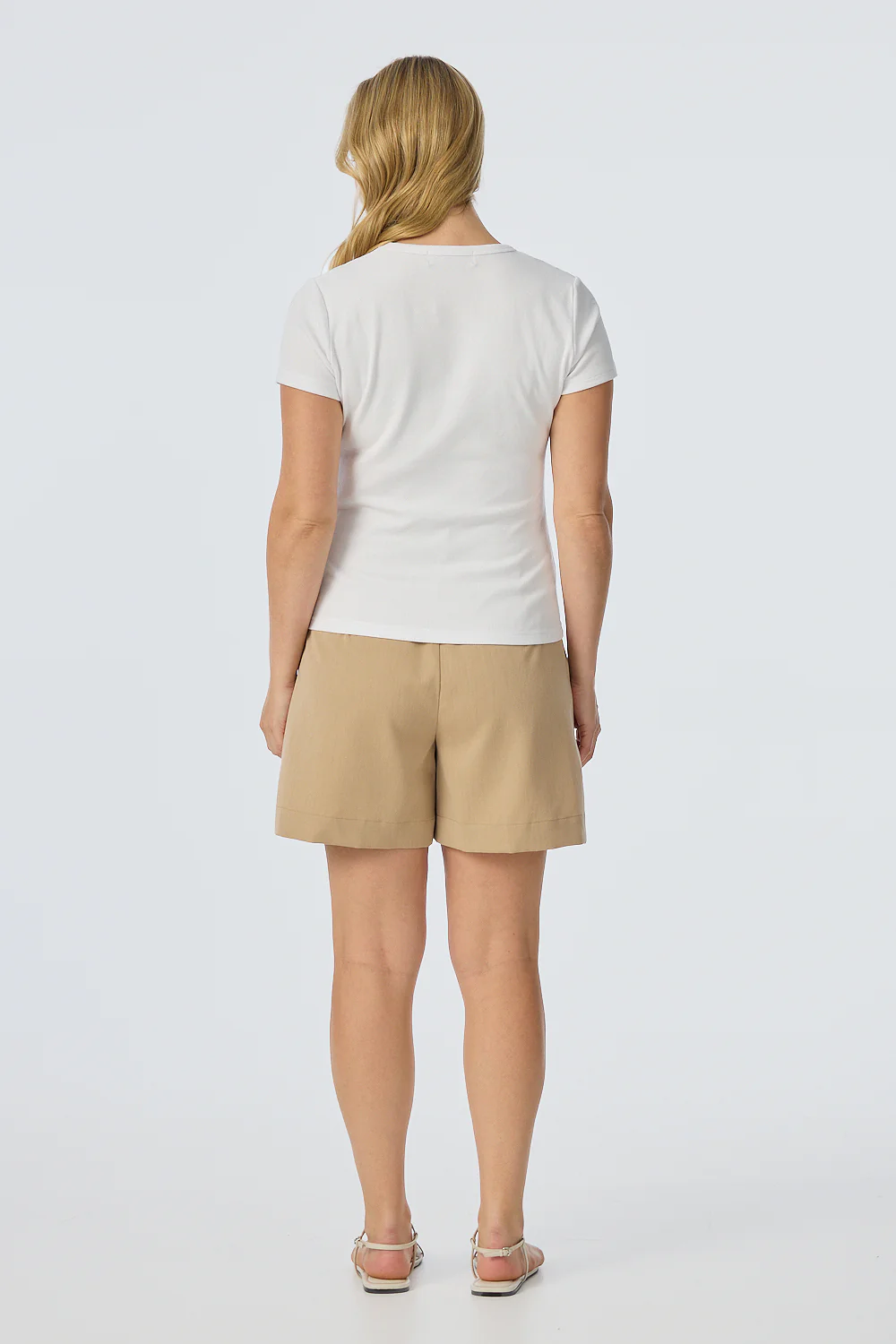 Scoop Neck Short Sleeve Top - White - Image 3