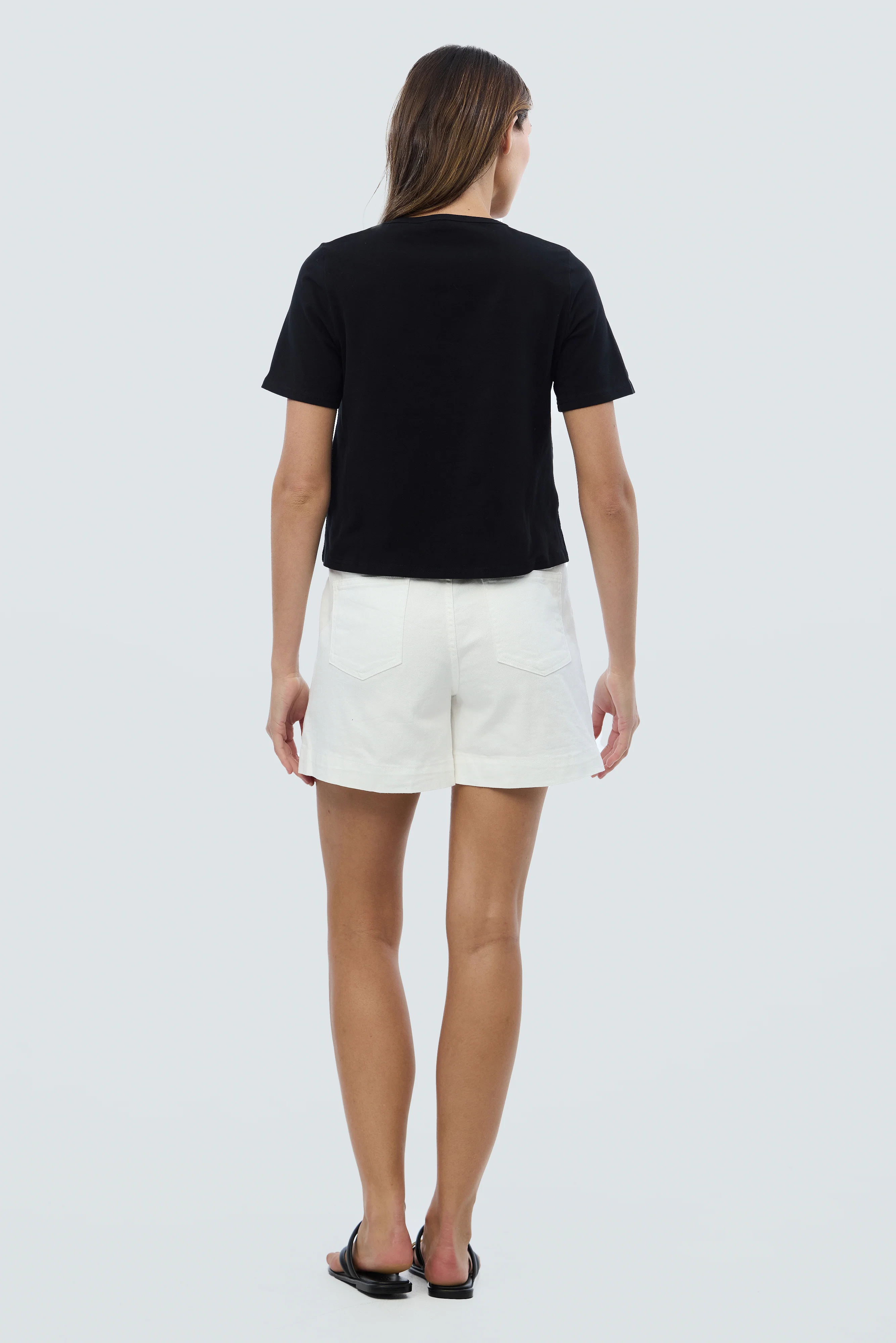 Scoop Neck T-Shirt - Black - Image 5