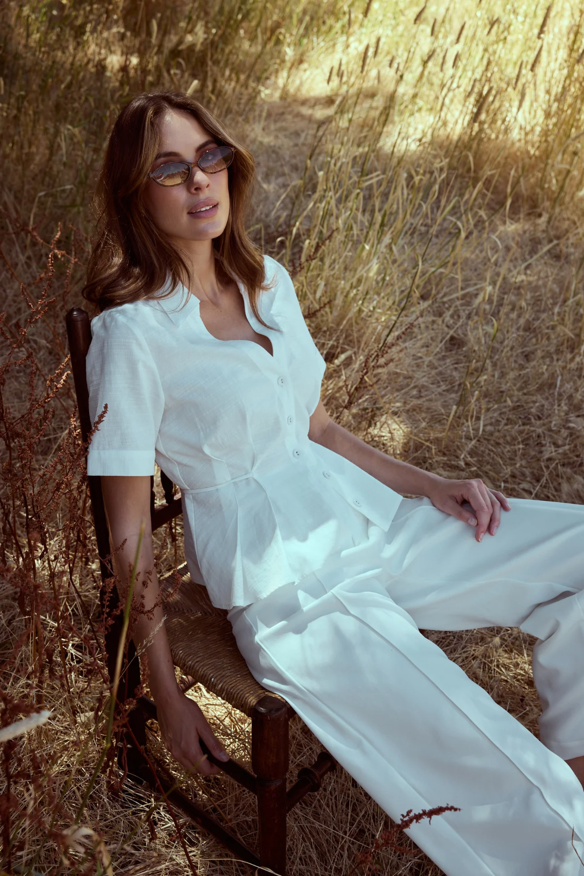 Short Sleeve Pintuck Shirt - White - Image 2