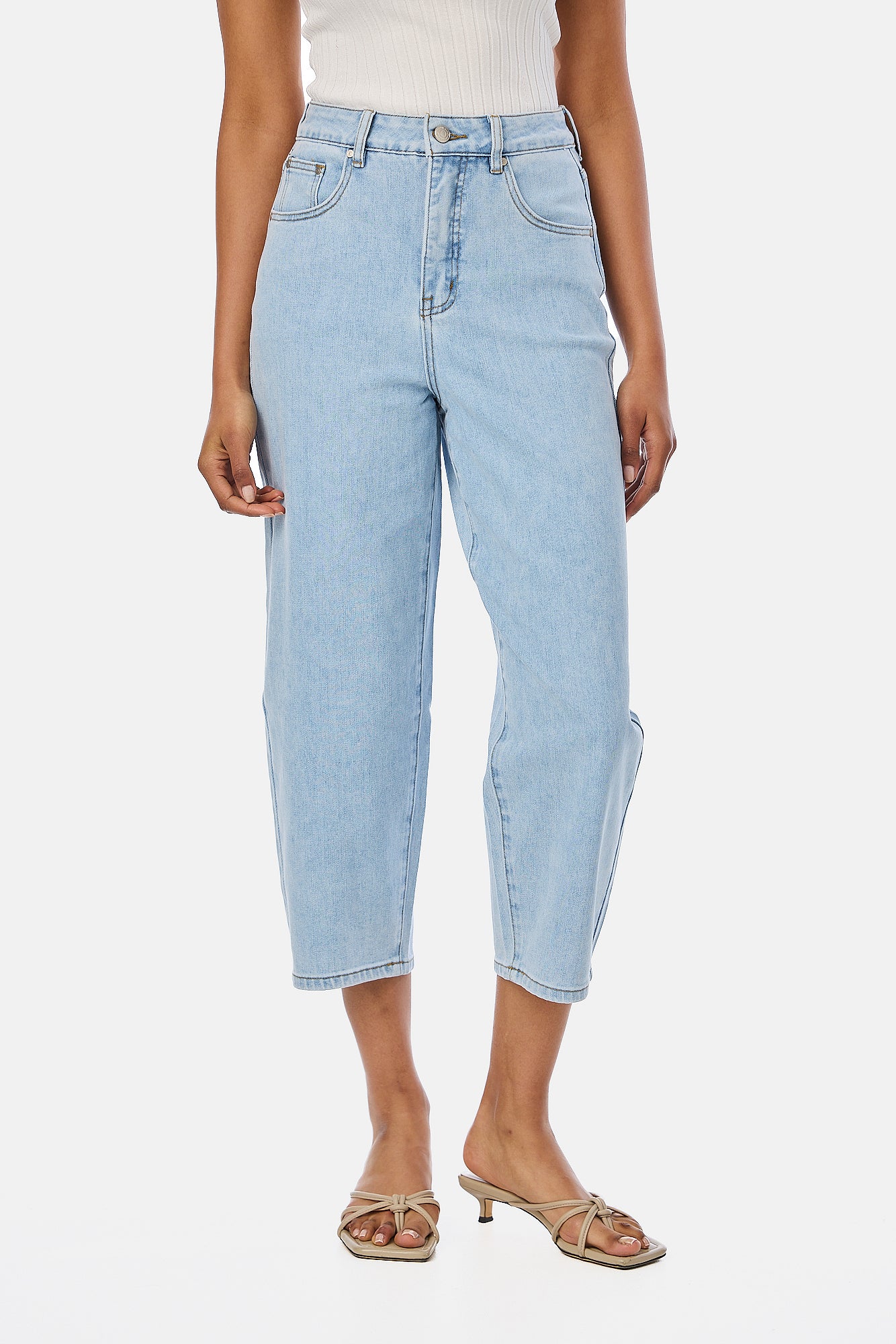 Signature Barrel Leg Jeans - Light Blue Wash - Image 7