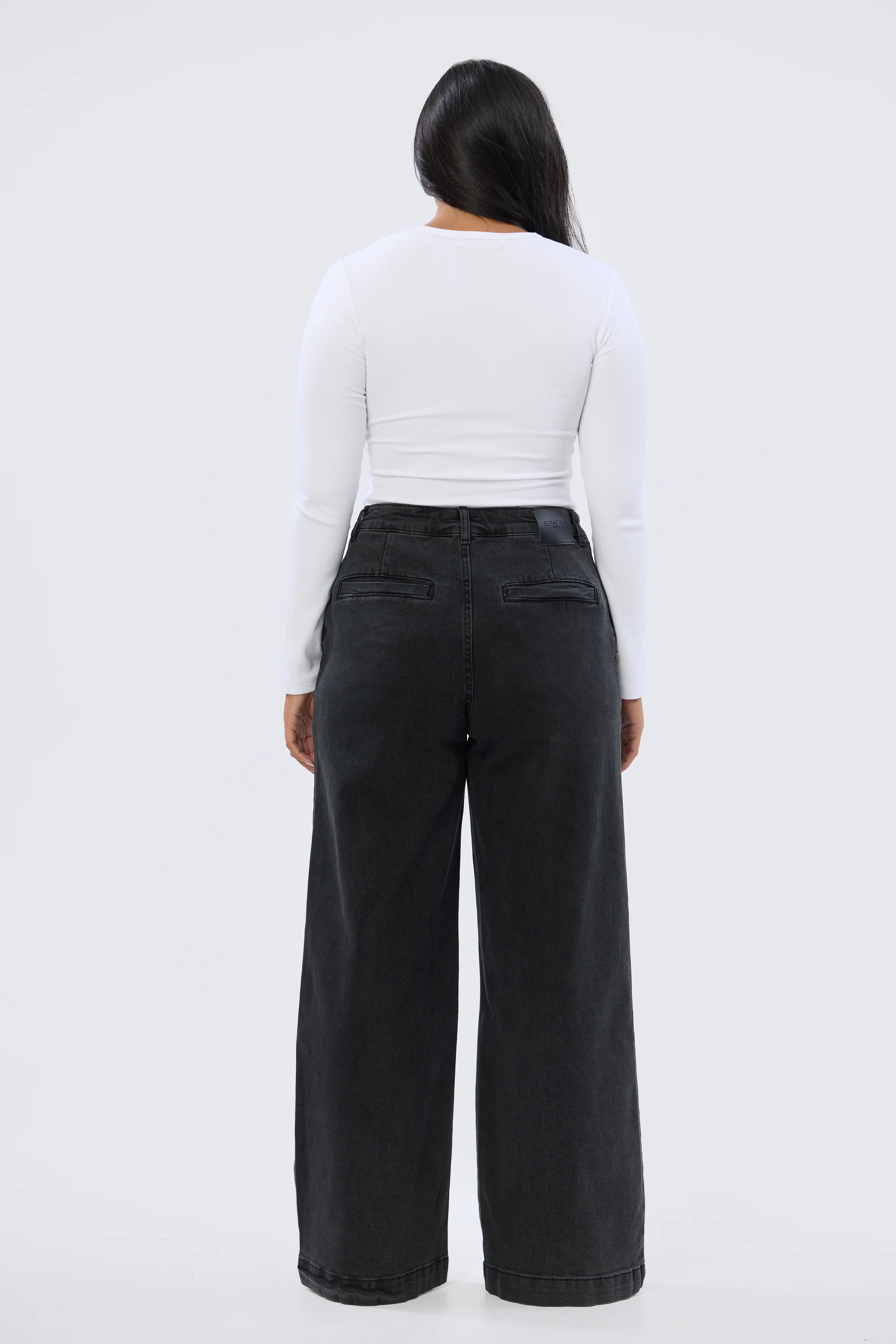 Signature Wide Leg Jeans - Black Wash (Pre-Order) - Image 4