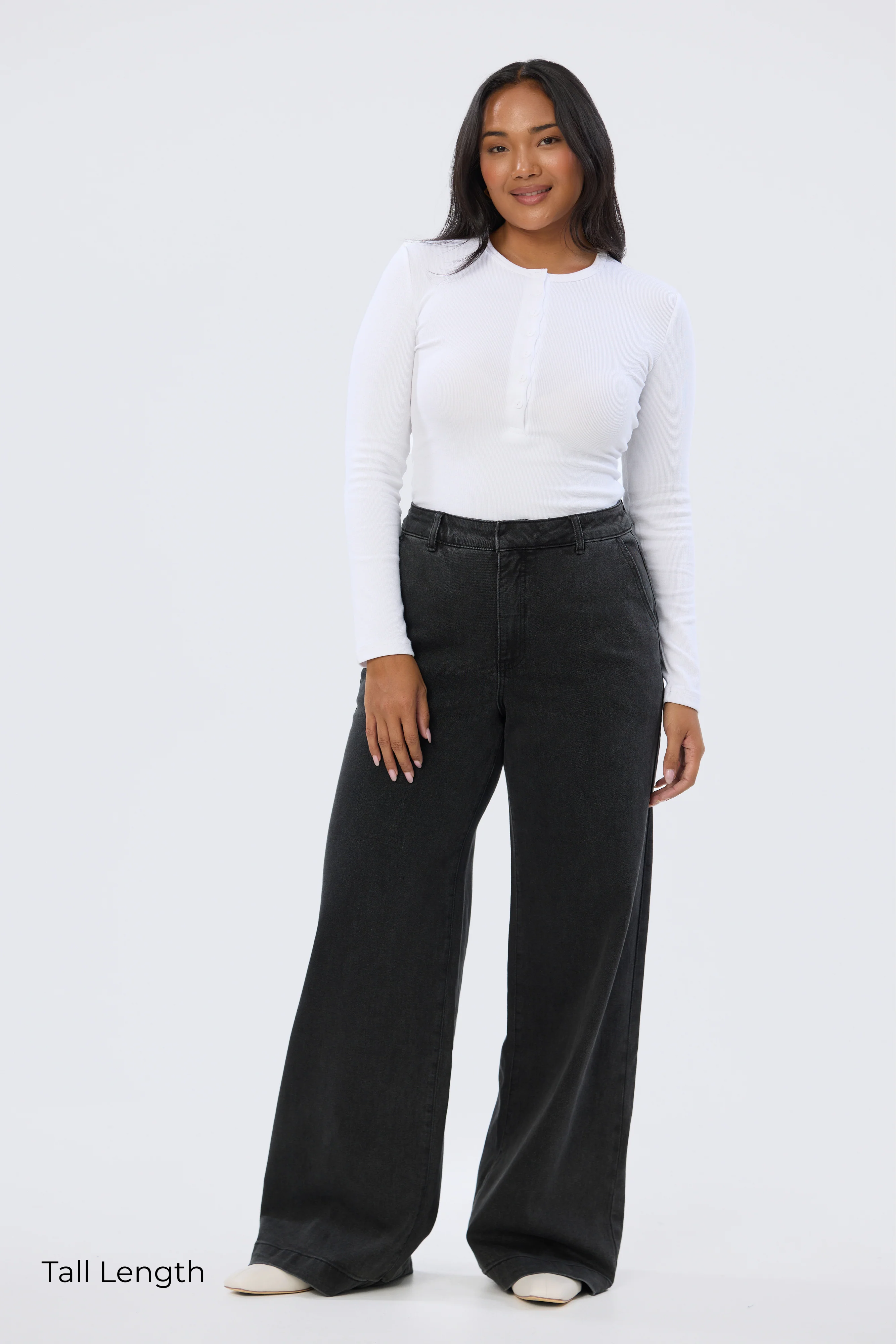 Signature Wide Leg Jeans - Black Wash (Pre-Order) - Image 9