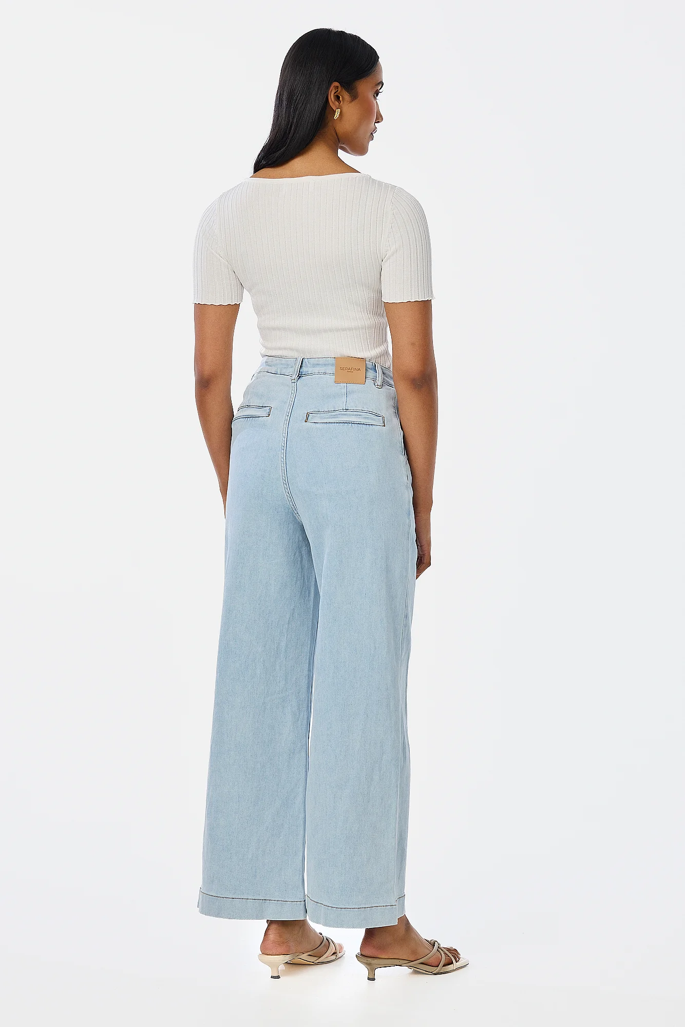 Signature Wide Leg Jeans - Light Blue Wash - Image 11
