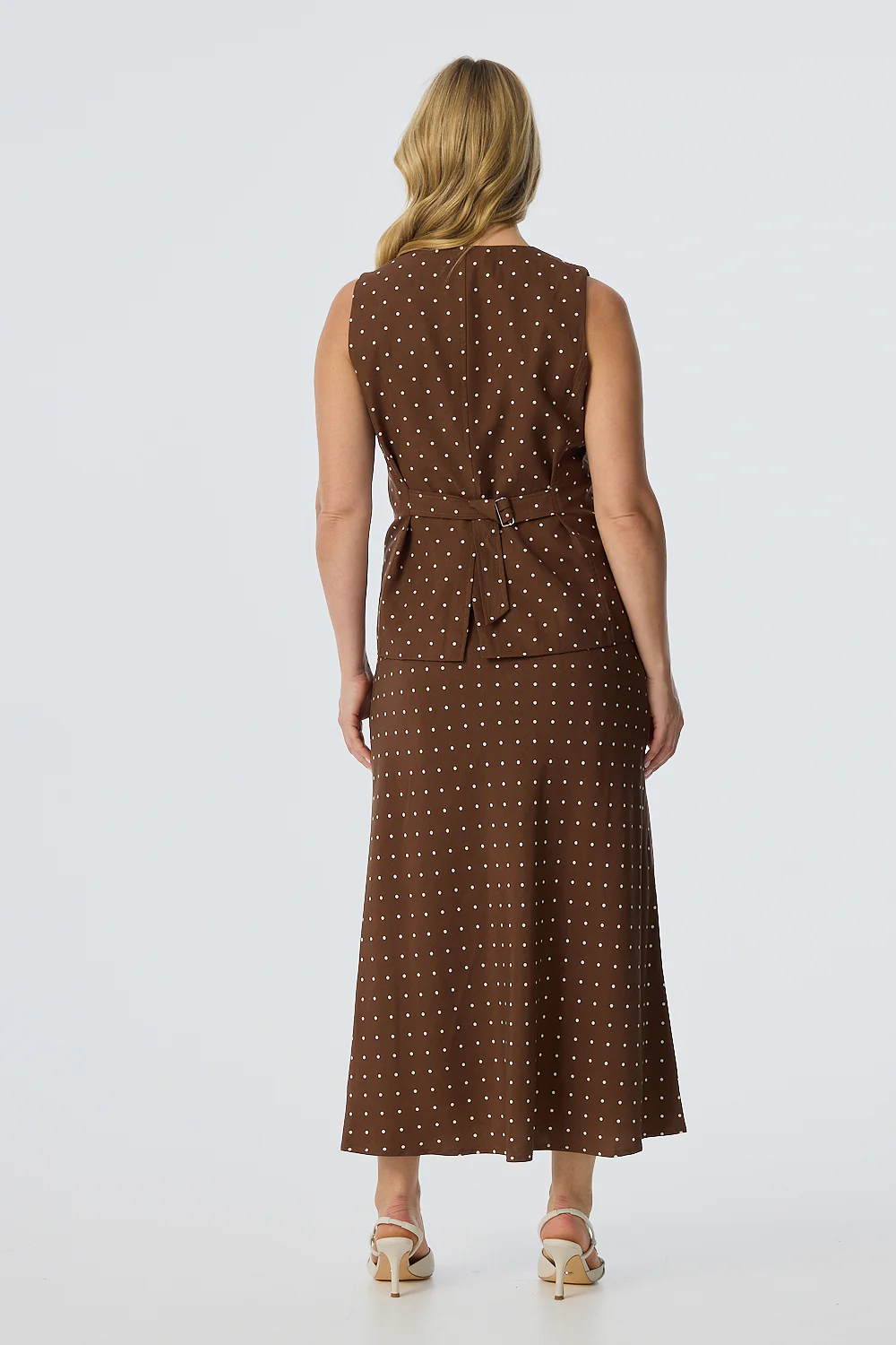 Slip Midi Skirt - Walnut/White Spot - Image 4
