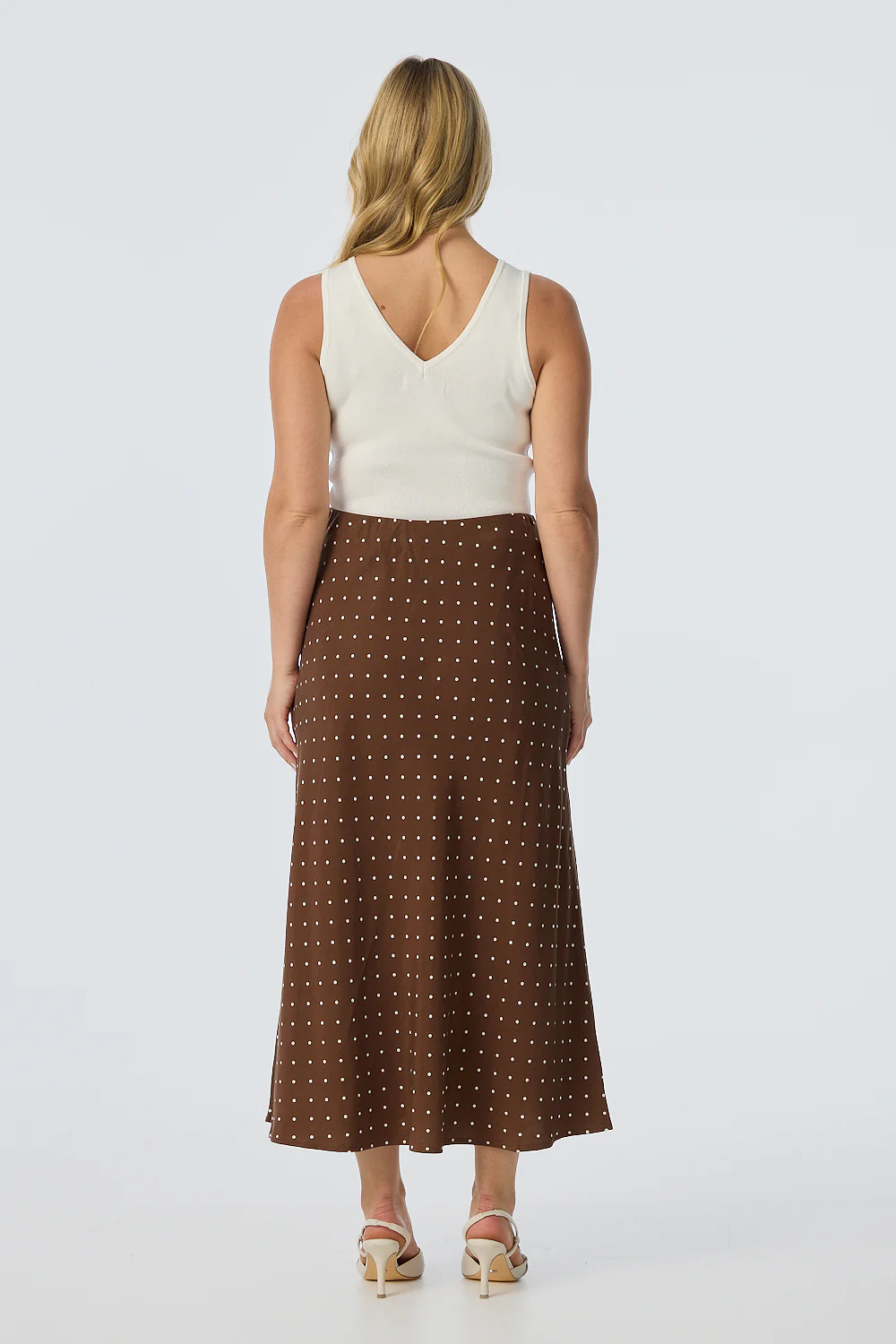 Slip Midi Skirt - Walnut/White Spot - Image 8