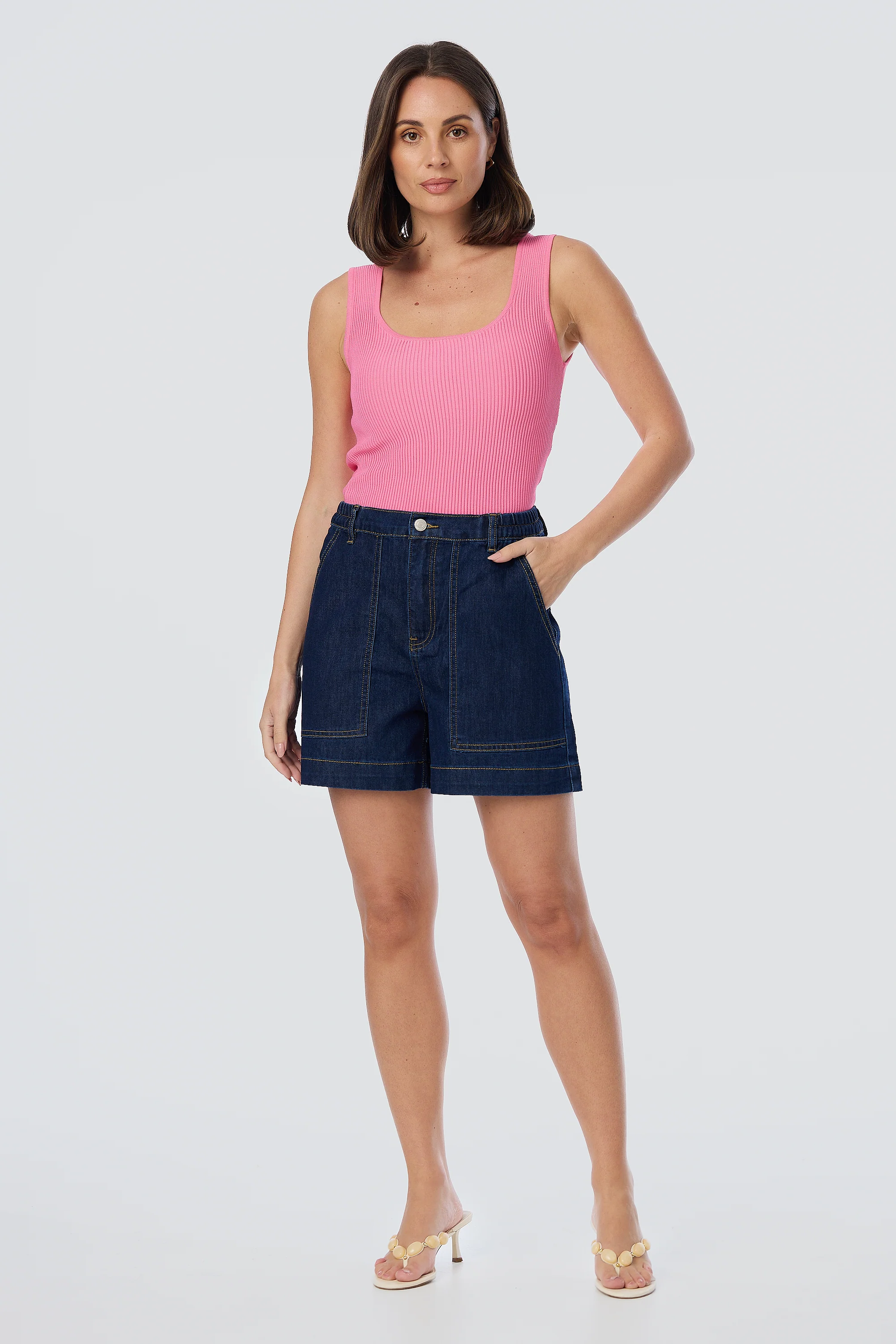 Square Neck Tank - Musk Pink - Image 6