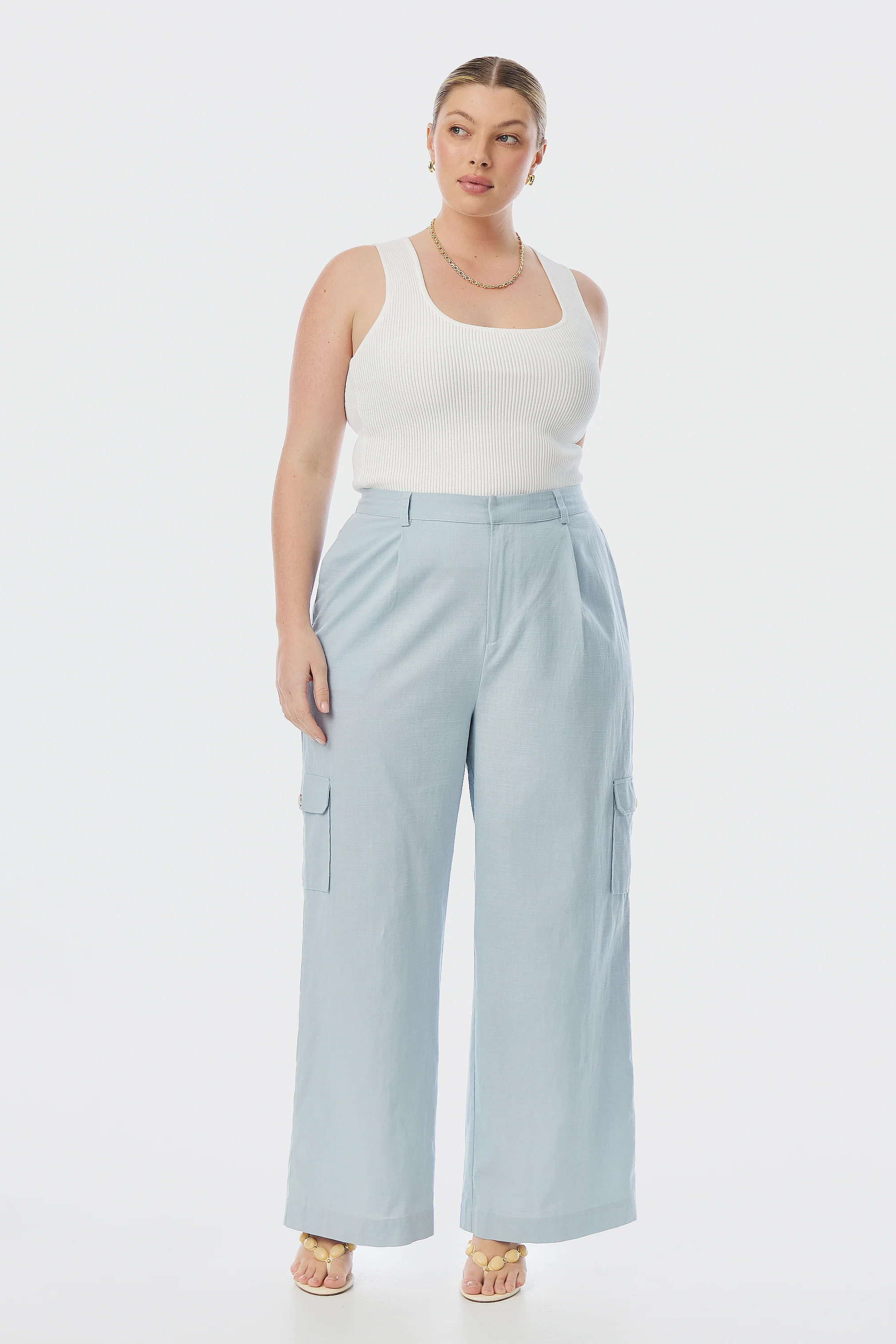 Square Neck Tank - White - Image 3