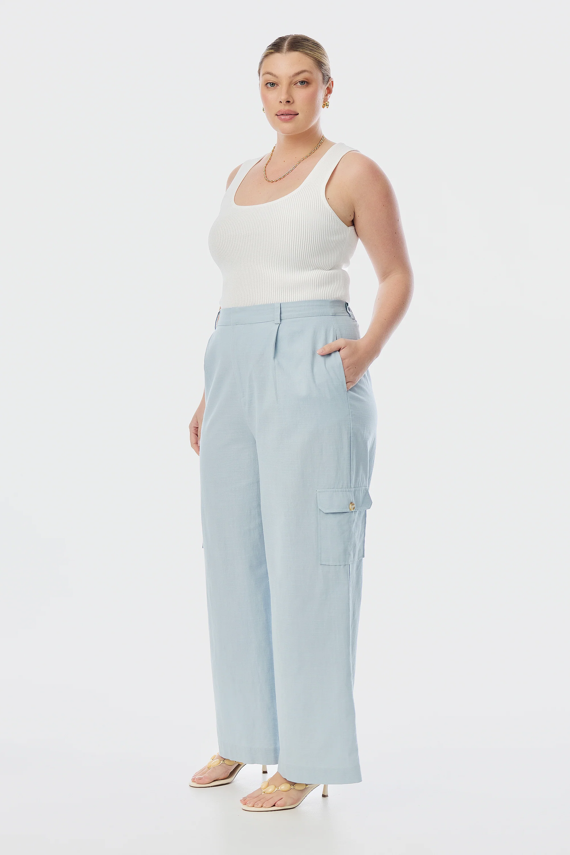 Square Neck Tank - White - Image 4