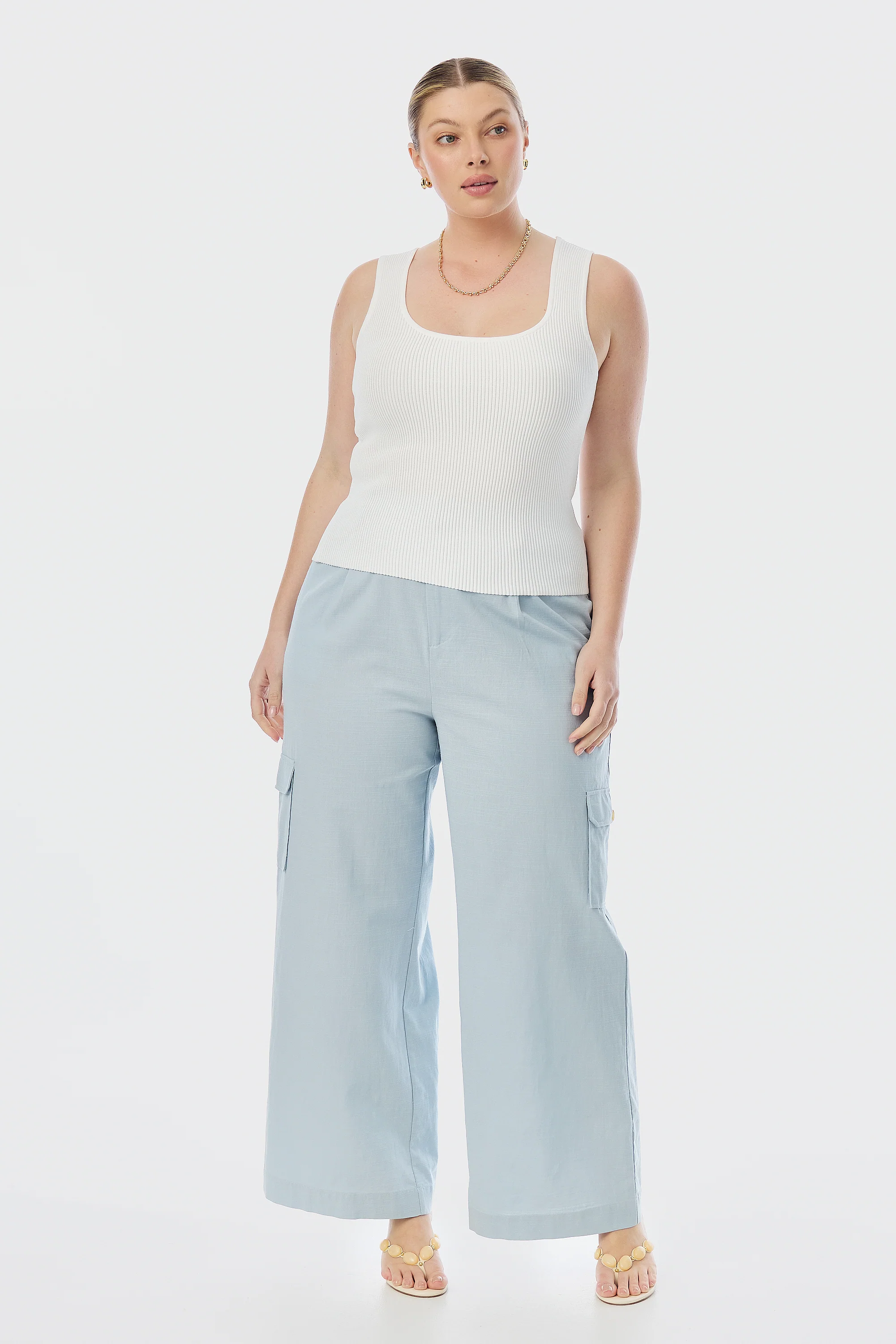Square Neck Tank - White - Image 5