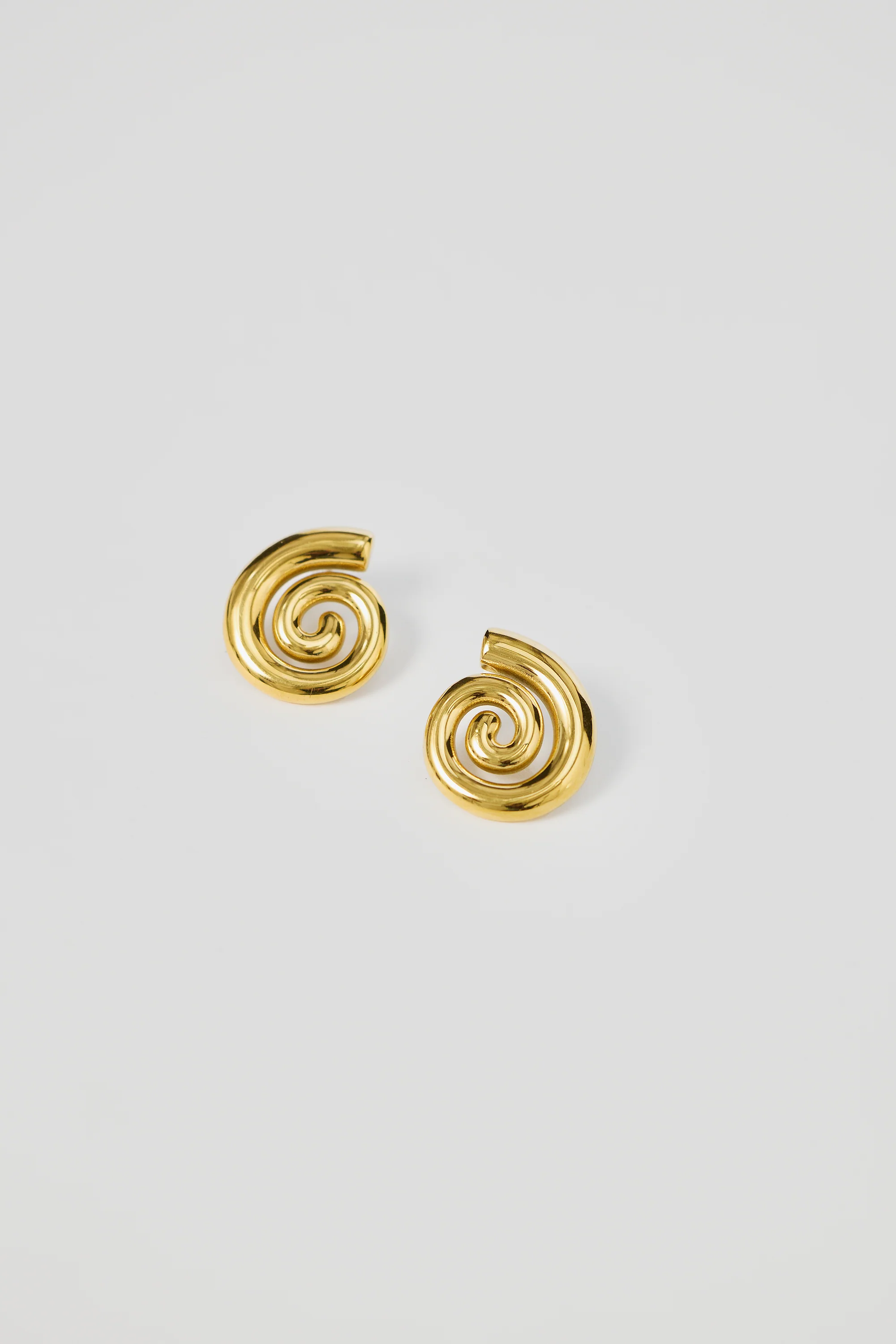 Swirl Statement Earrings - Gold